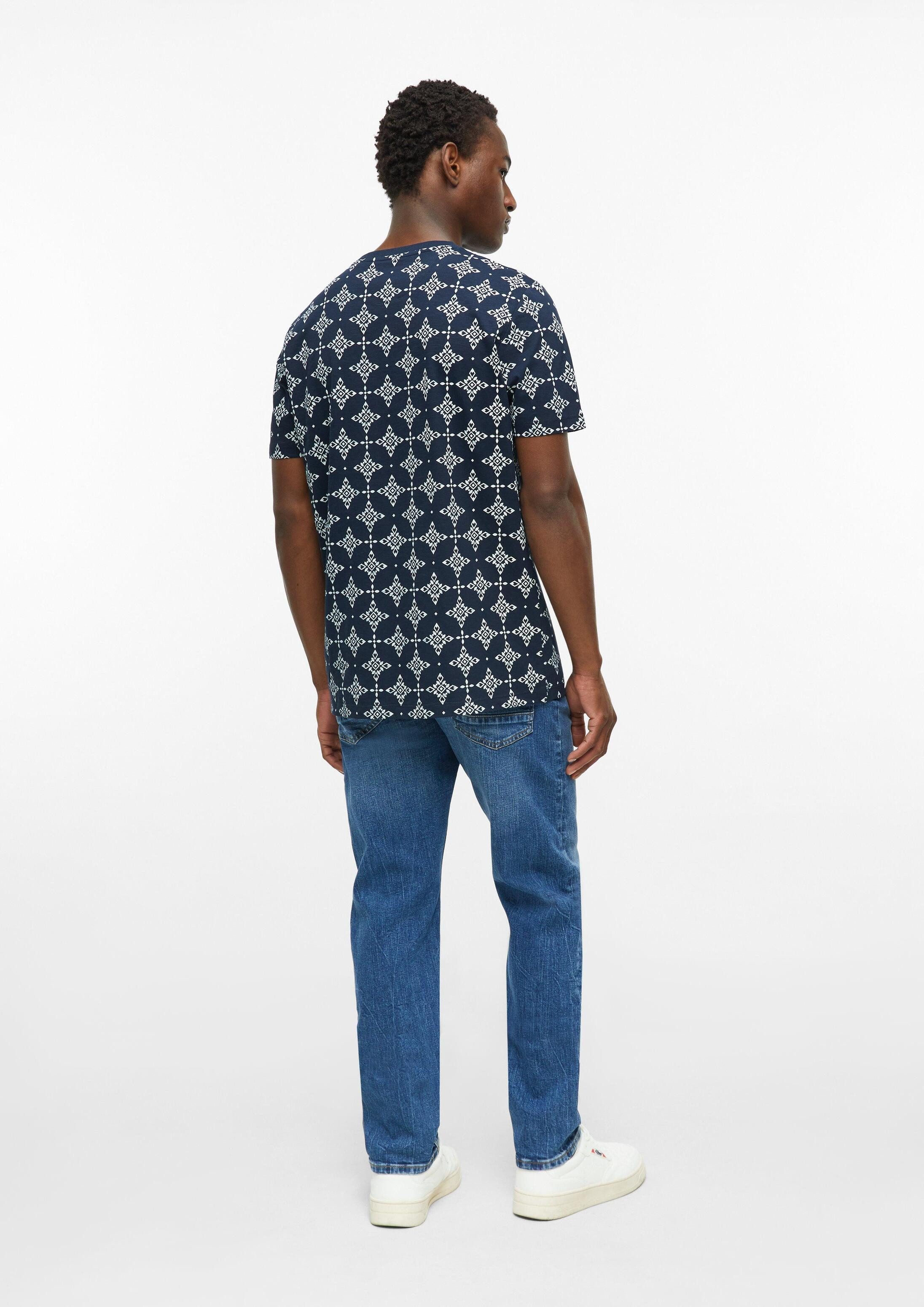 s.Oliver Kurzarmshirt T-Shirt Flammgarn-Shirt mit All-over-Print