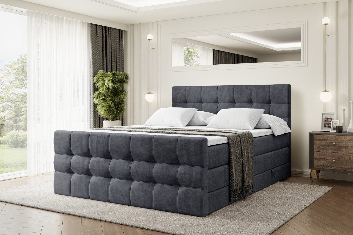 ALTDECOR Boxspringbett BERO-Z KING (mit Matratze günstig online kaufen
