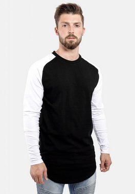 Blackskies T-Shirt Baseball Longshirt T-Shirt Schwarz Weiß X-Large