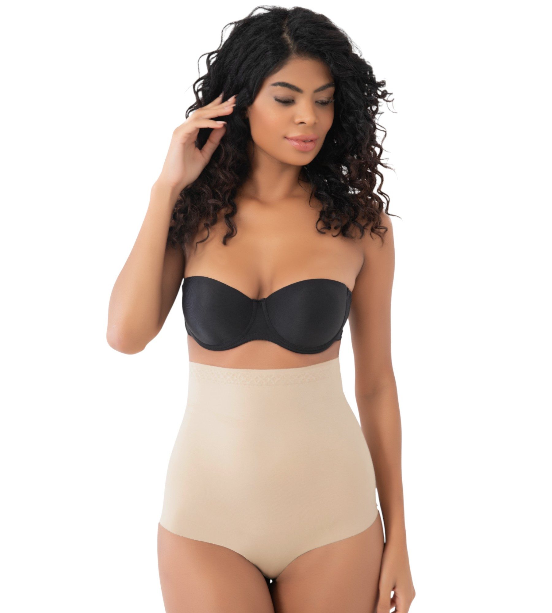 Formangel Miederslip mit hoher Taille, Lazer-Cut Corsage, Silikonbund Shapingwear (1-St) rutschfester Silikonbund, formt Bauch & Taille
