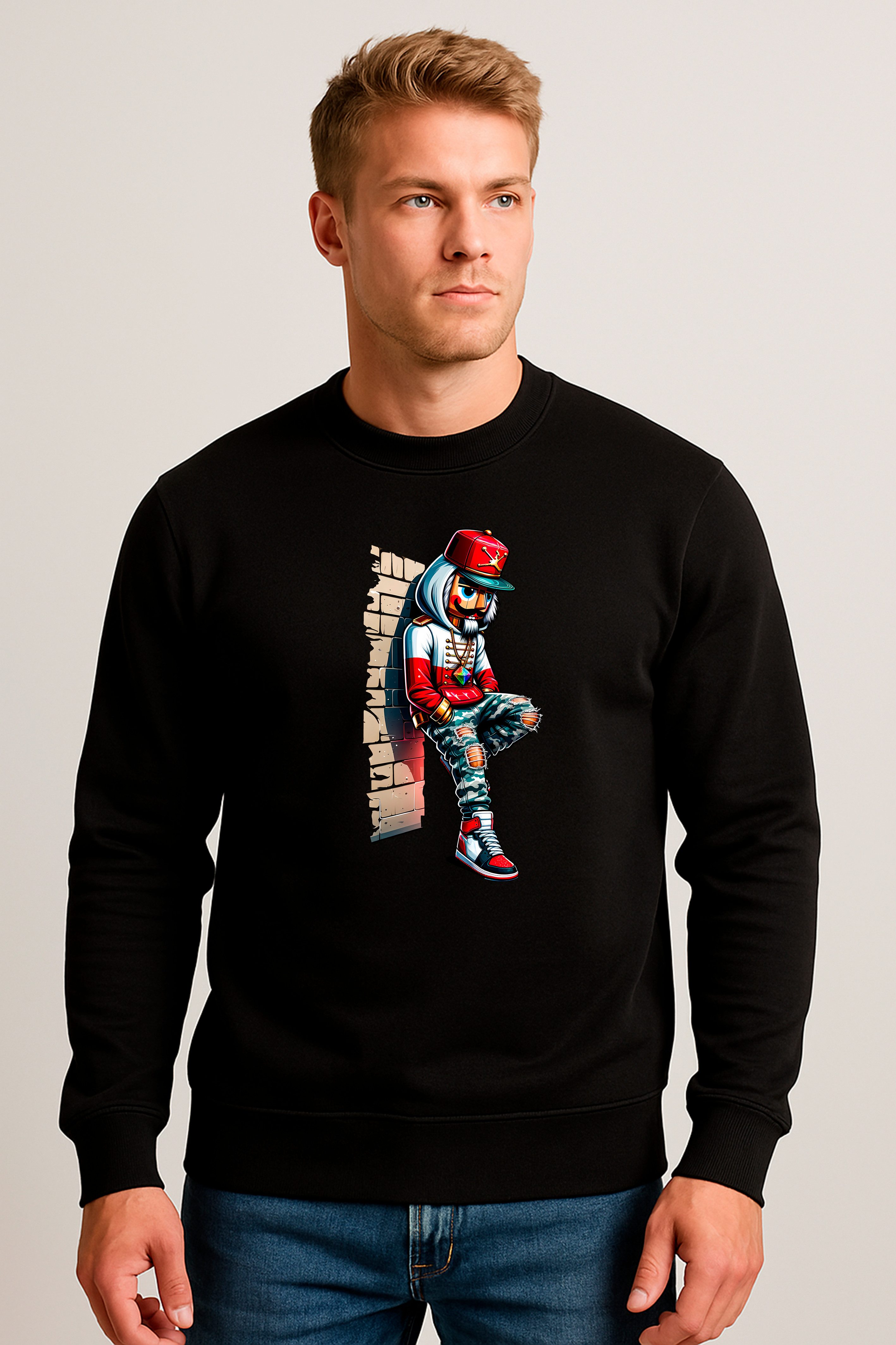 Banco Weihnachtssweatshirt Herren Weihnacht Пуловеры Rundhals mit Weihnachtsmotiven Winter Weihnachtliches Design mit Streetstyle-Charakter