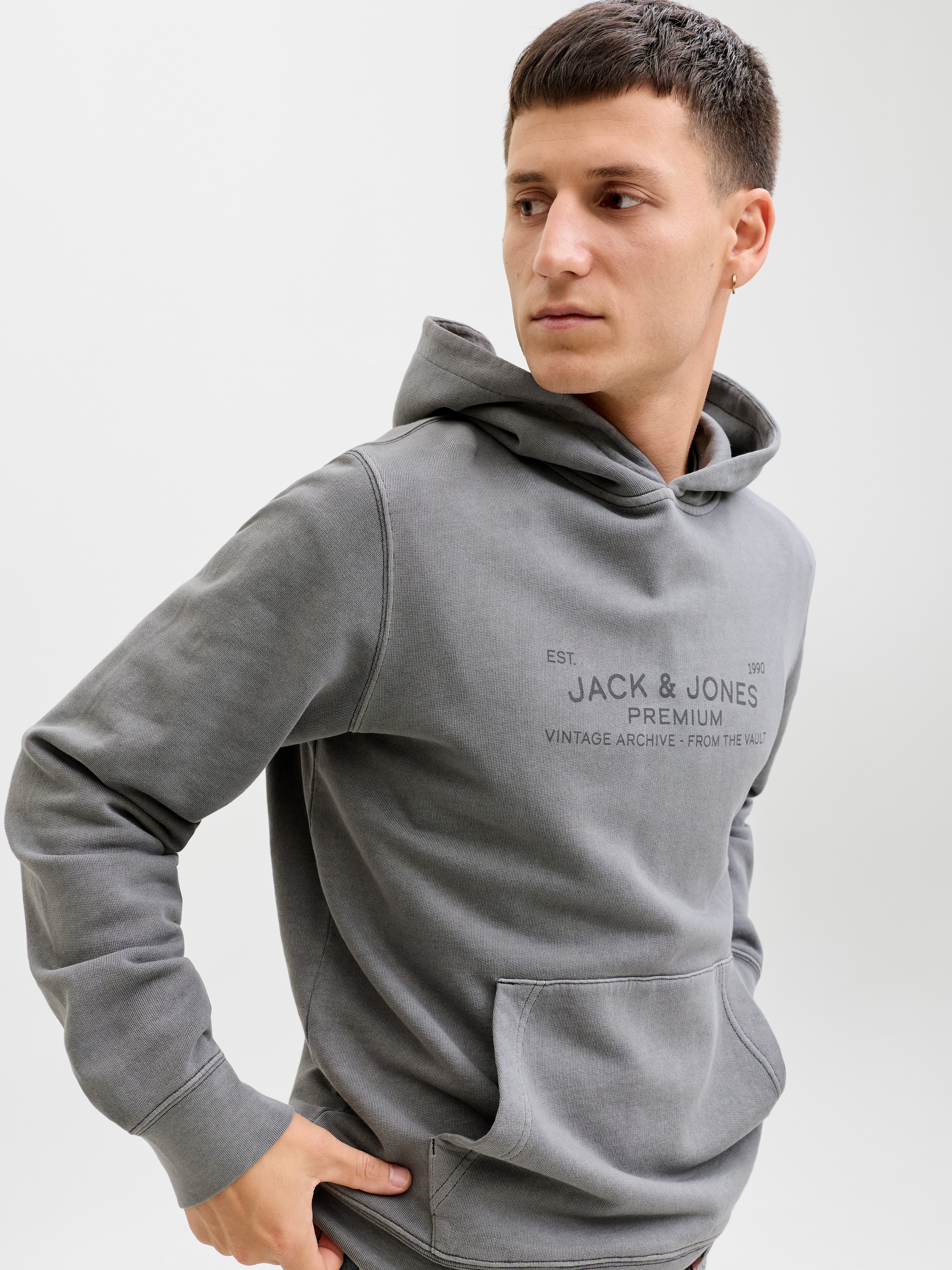 Jack & Jones Kapuzensweatshirt JPRBLUAIDEN HOOD SWEAT Baumwolle, regular fit