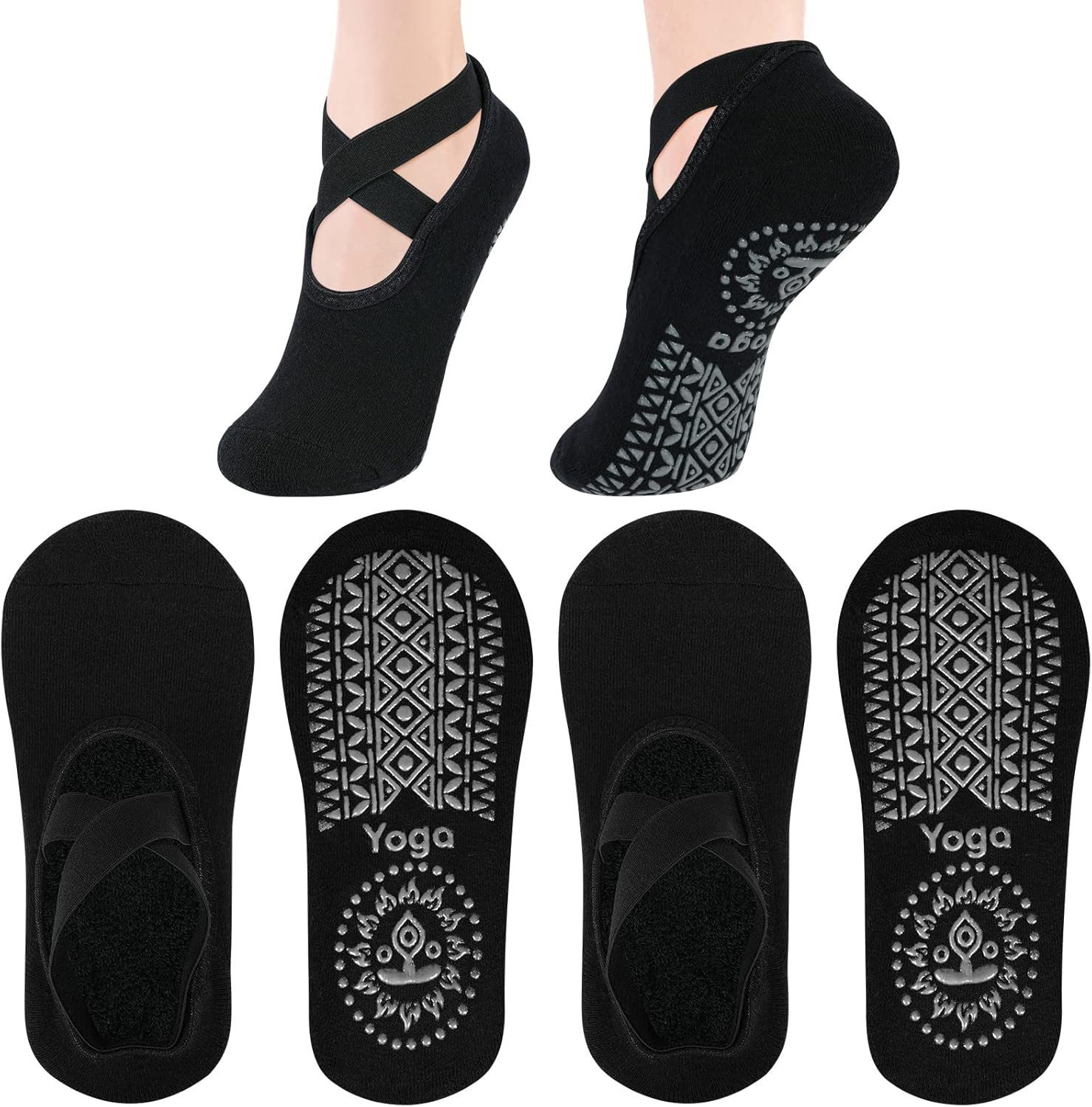 FOUORTUNATE-BEE Sportsocken 2er-Set Yoga-Socken mit rutschfesten Noppen für günstig online kaufen