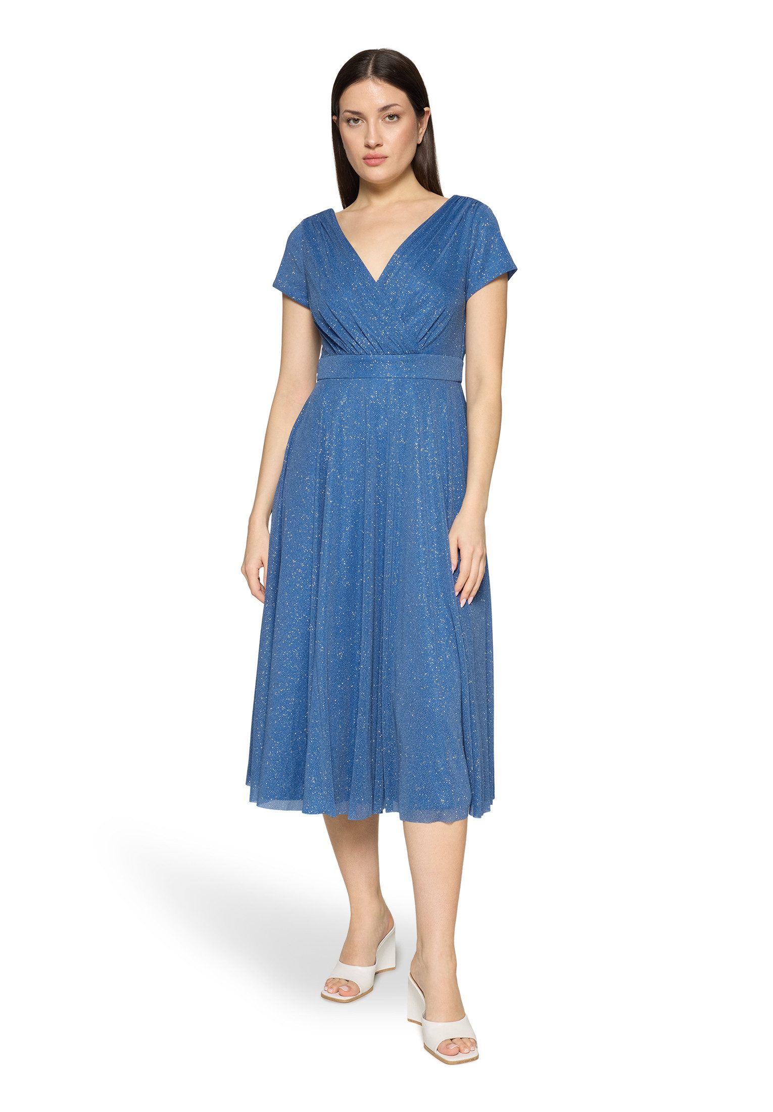 Vera Mont Cocktailkleid Damen im Glitzer-Look Stoff