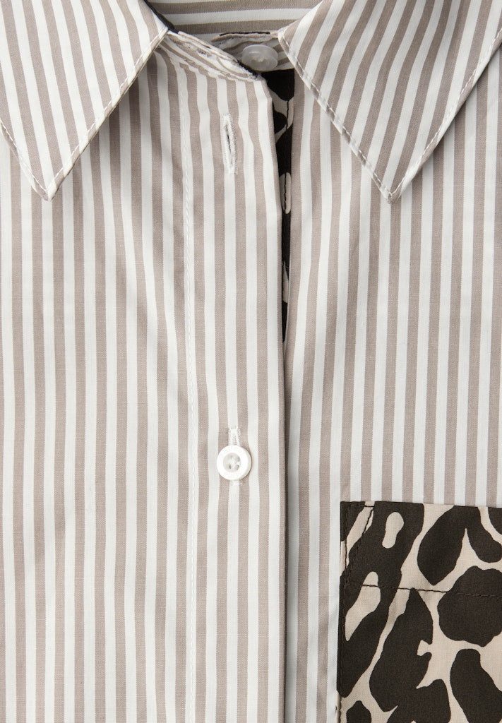 STREET ONE Blusenponcho STREET ONE / Da. Bluse / Striped shirtcollar blouse günstig online kaufen