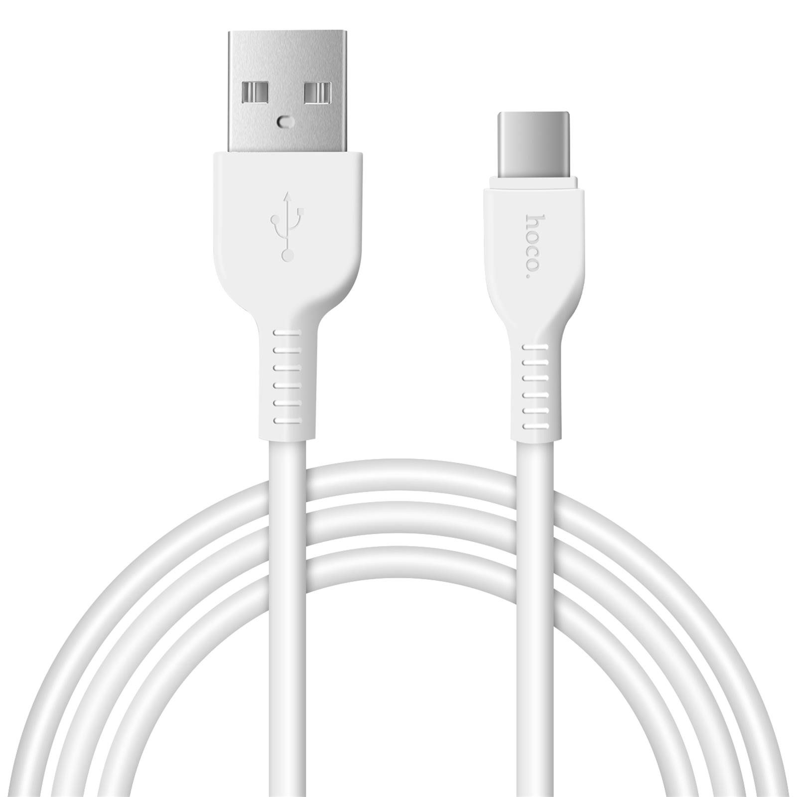 hoco. X20 USB Daten & Ladekabel bis zu 3A Ladestrom Smartphone-Kabel, USB-C, USB Typ A (100 cm), Hochwertiges Aufladekabel für Samsung, Huawei, Xiaomi uvm.