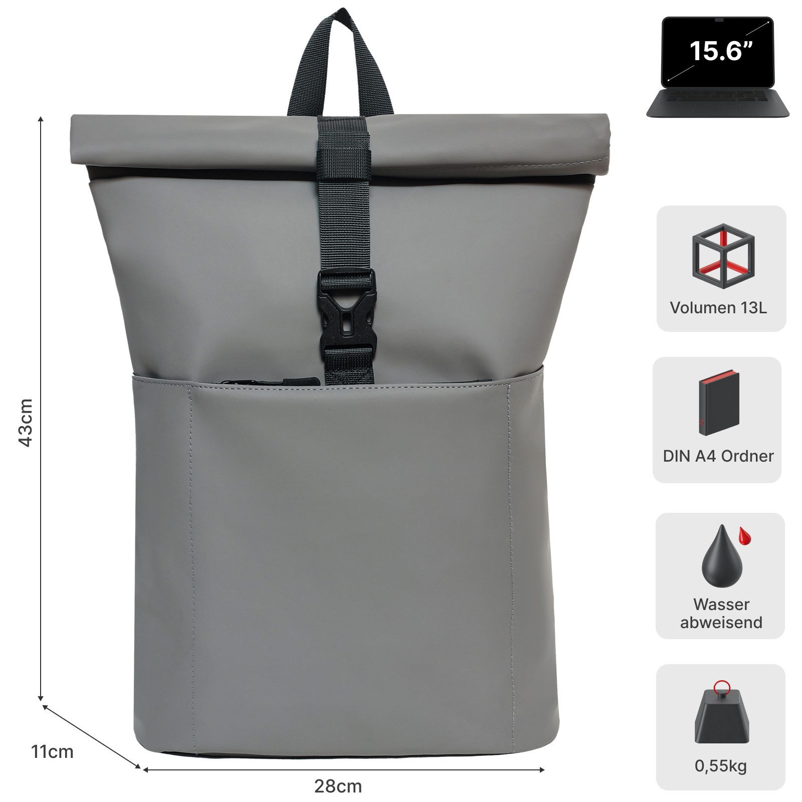 EAAKIE Rucksack RollTop Rucksack Freizeitrucksack Herren günstig online kaufen