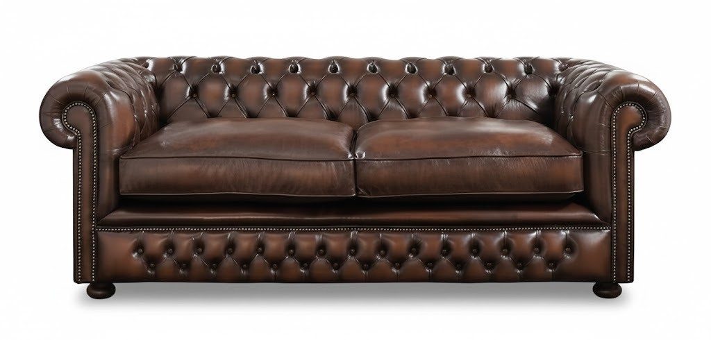JVmoebel 3-Sitzer Chesterfield 3 Sitzer Big Sofa Couch Leder Samt Polster Sofas Sofort, 1 Teile, Made in Europa