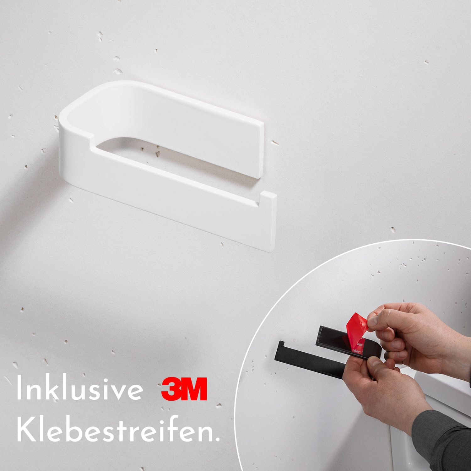 Bürstenking Toilettenpapierhalter ohne Bohren, Selbstklebender Klopapierhalter, WC-Rollenhalter, 3M-Kleber – Bild 4 von 5