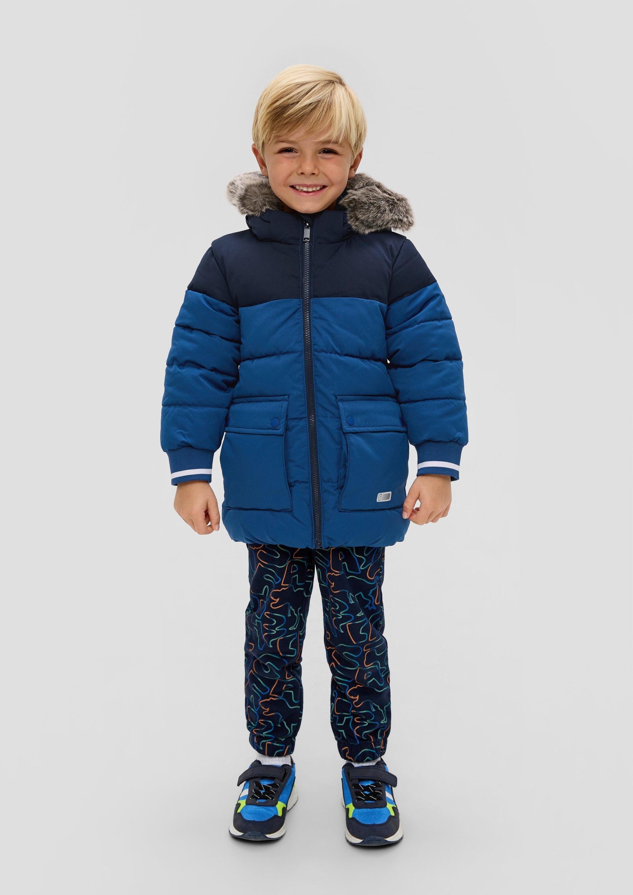 s.Oliver Wintermantel Outdoor-Mantel Steppmantel mit abnehmbarem Kunstfell