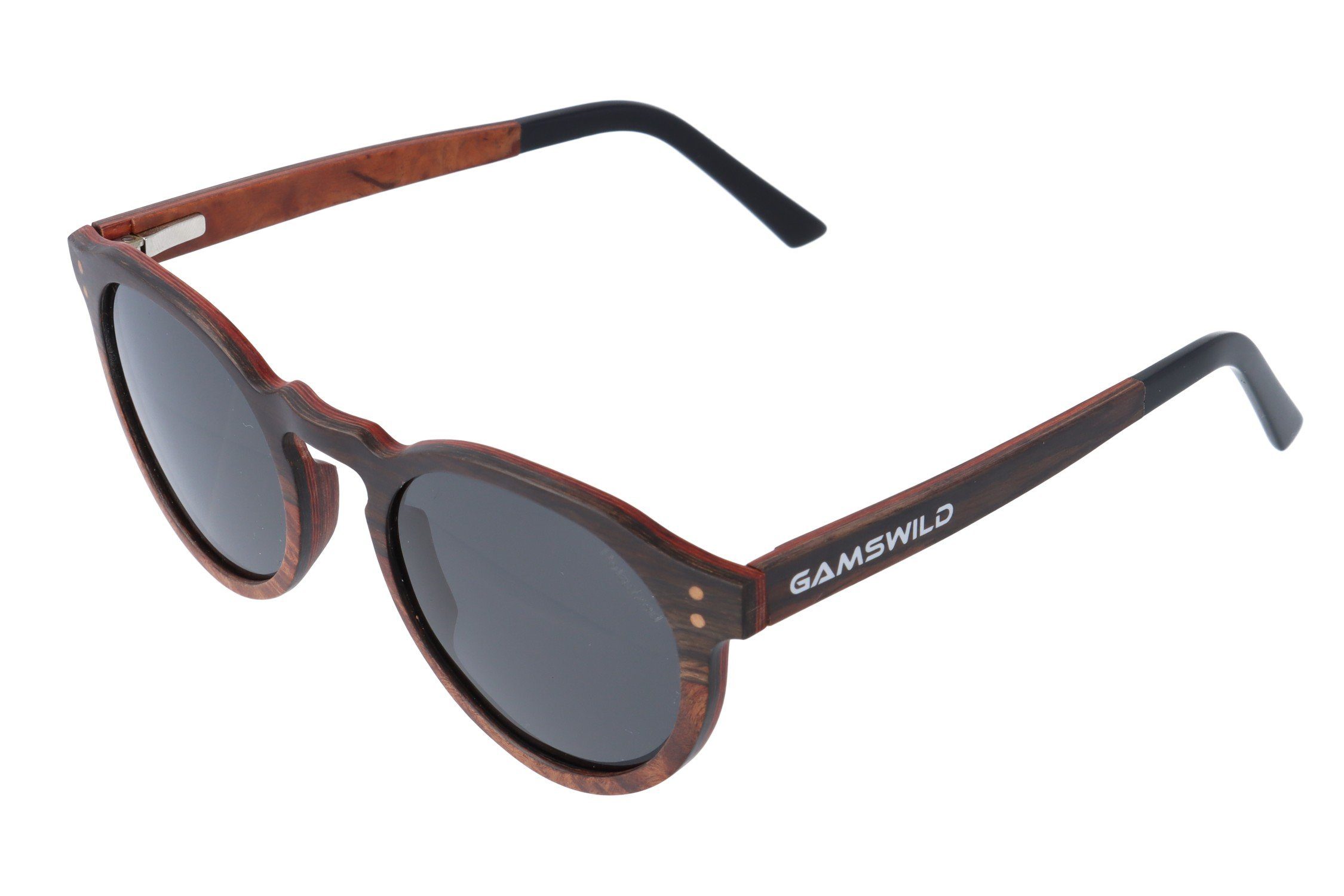 Damen in polarisierte & Gläser Sonnenbrille Gamswild Herren WM0014 braun, Unisex, GAMSSTYLE Holzbrille grau G15
