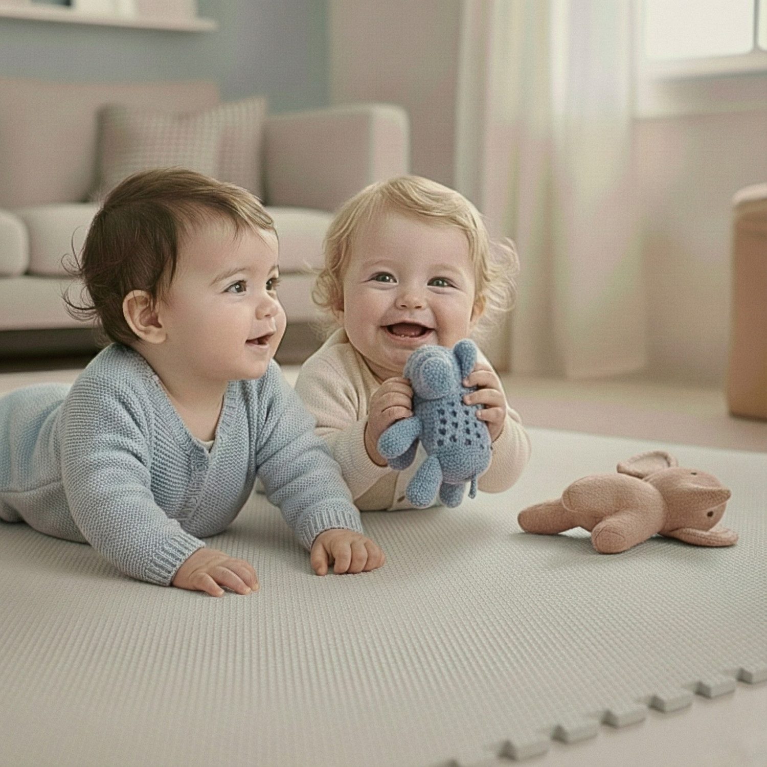 LittleTom Puzzlematte ab dem 1. Tag - 18 Teile Baby Spielmatte - 30 x 30 Kinder Krabbelmatte, (18-tlg), Spielunterlage für Babys und Kleinkinder - Kinderzimmer Puzzleteppich