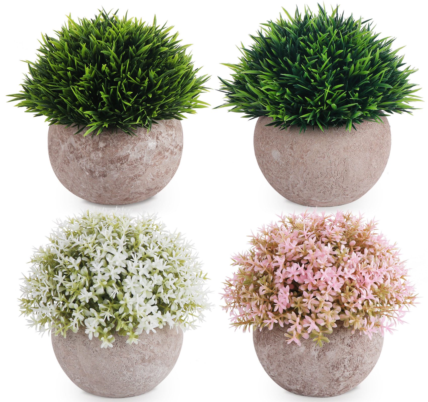 Künstliche Zimmerpflanze 5 Stück Mini Kunstpflanzen mit Töpfen Eukalyptus R günstig online kaufen