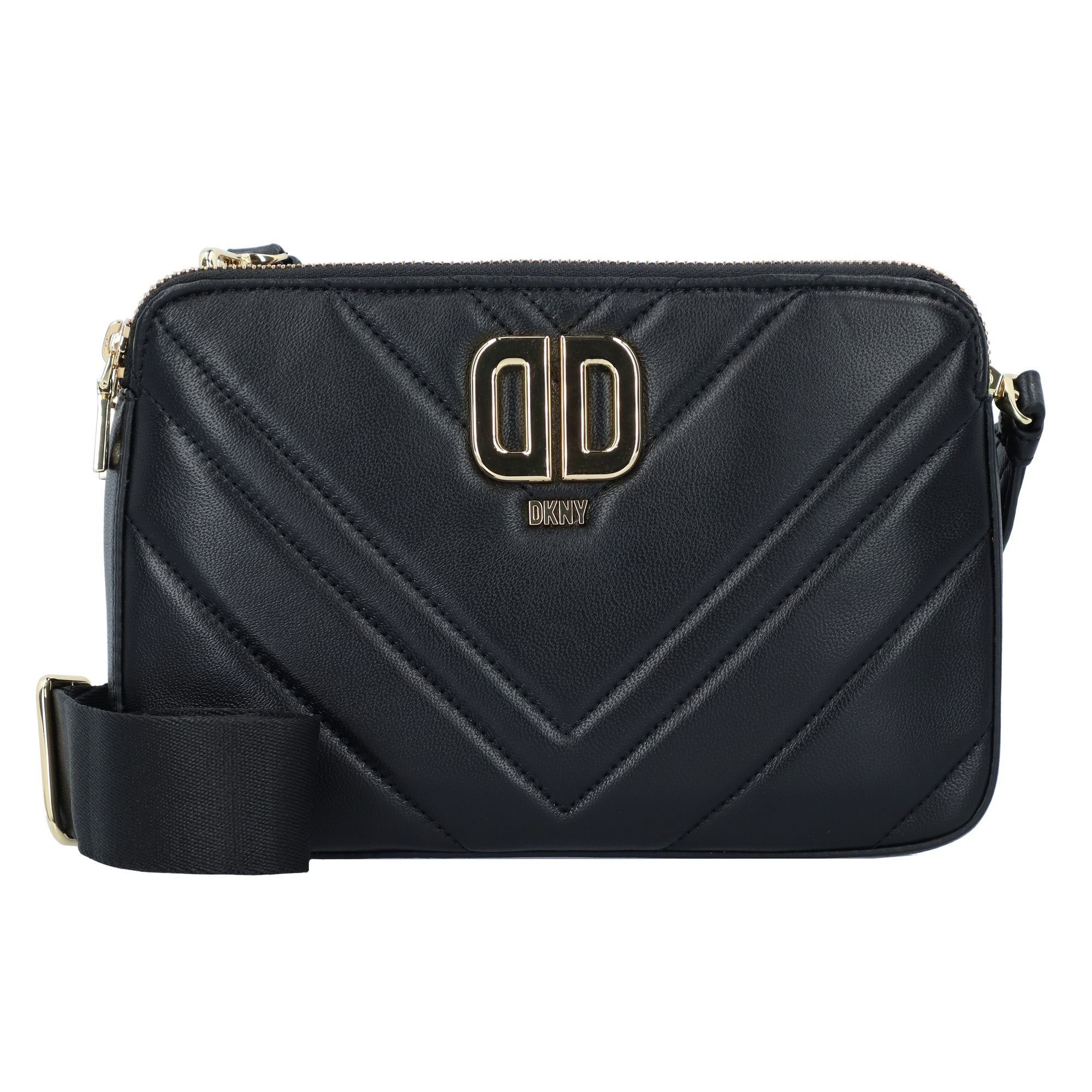 DKNY Umhängetasche Delphine, Leder blk-gold