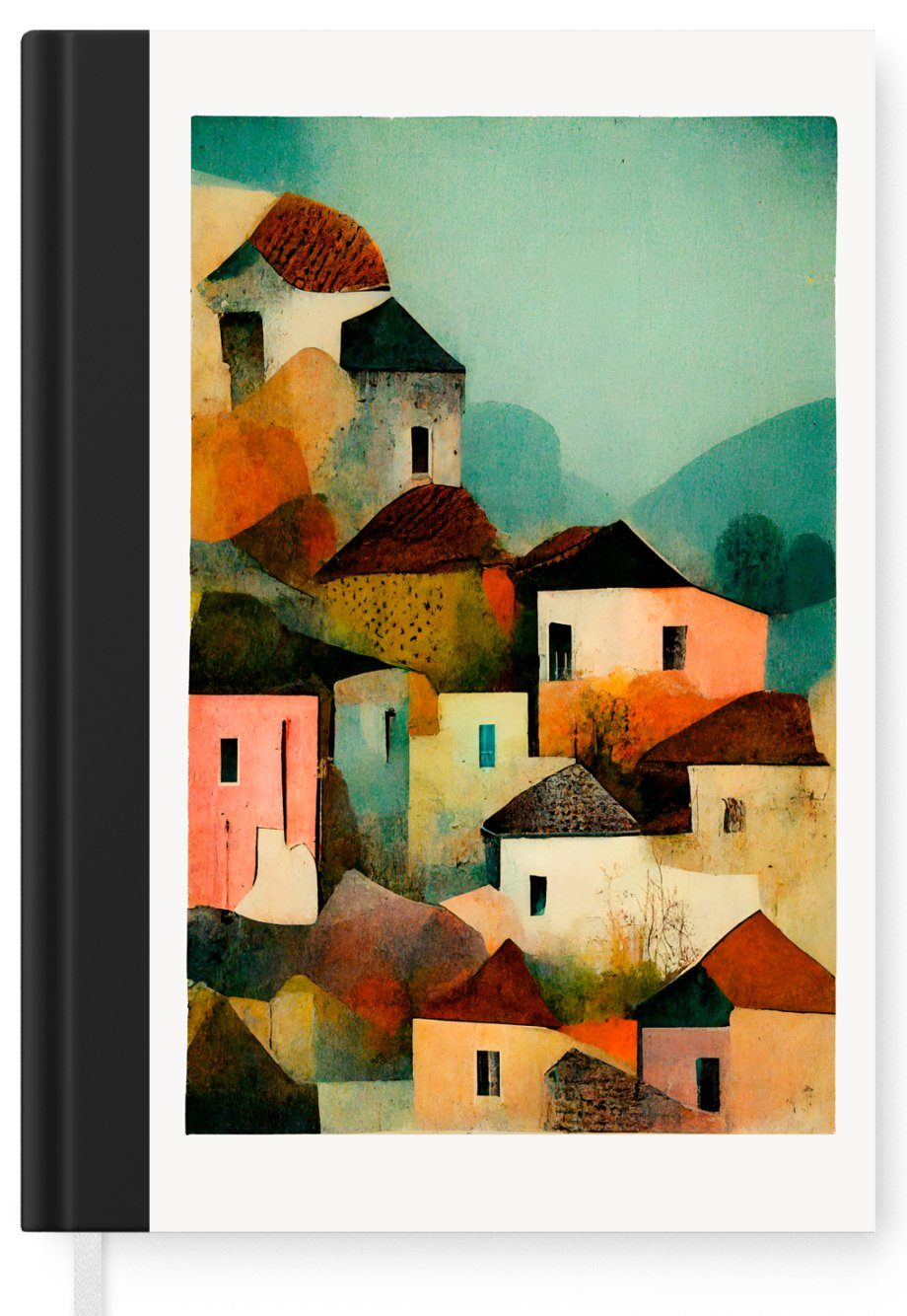 Architektur A5, Dorf Haushaltsbuch Journal, Notizbuch MuchoWow - - Kunst, Notizheft, - Pastell Tagebuch, - 98 Merkzettel, Italien Seiten,