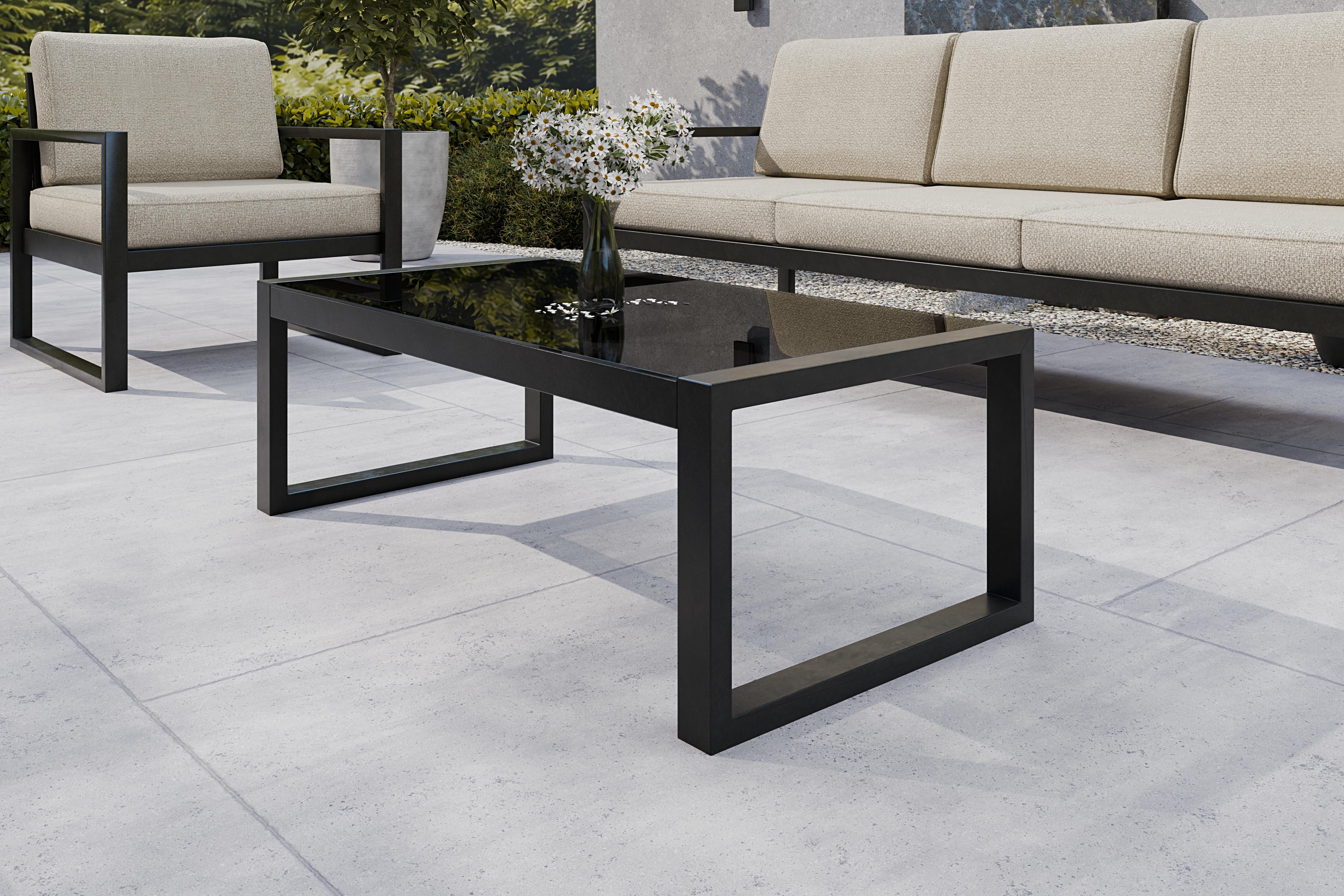 Design Möbel Gartentisch SOLAR Garten-Couchtisch 110 × 55 cm