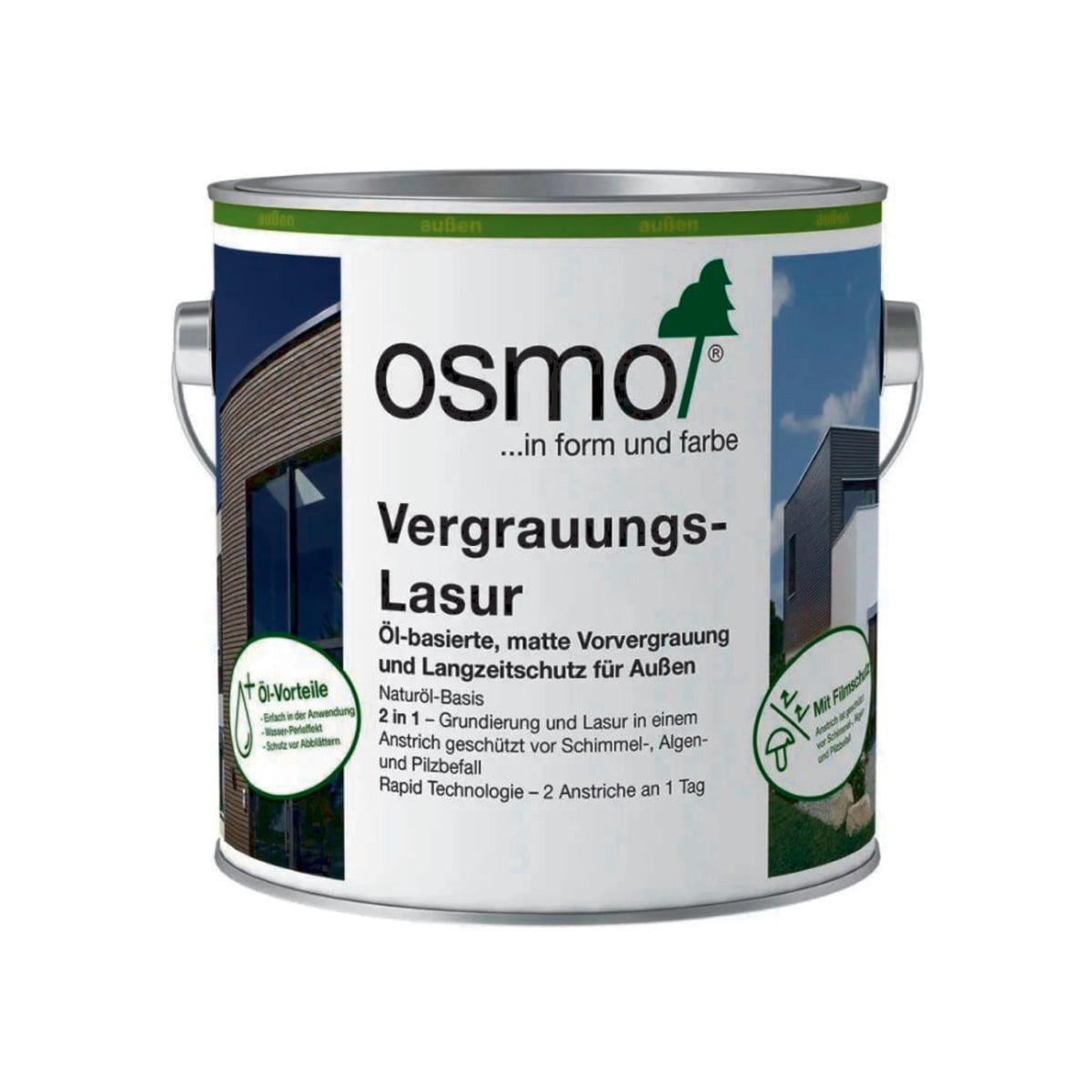 osmo Lasur Vergrauungslasur für Außen Perlgrau