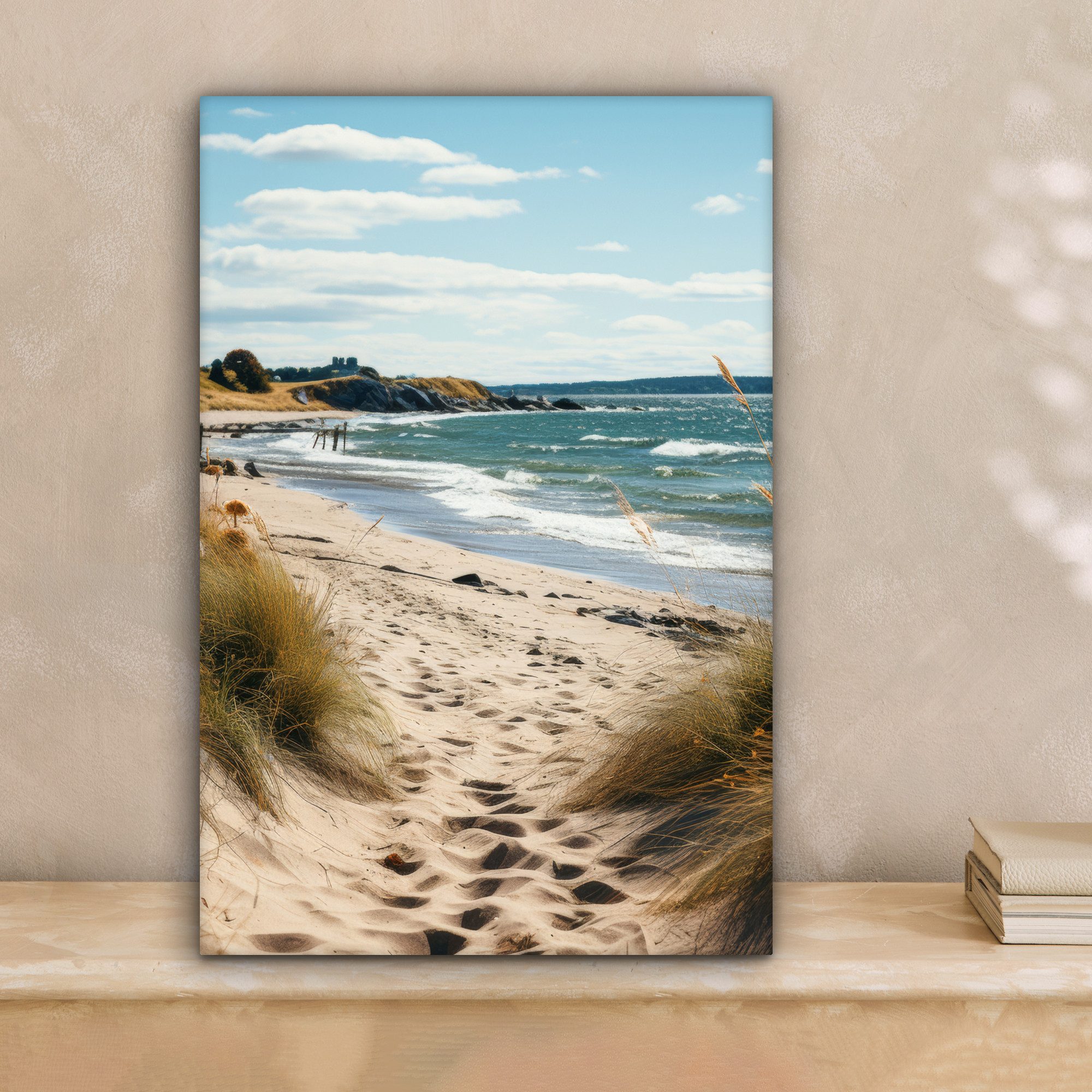 OneMillionCanvasses® Leinwandbild Strand - Dünen - Strandhafer - Meer - San günstig online kaufen