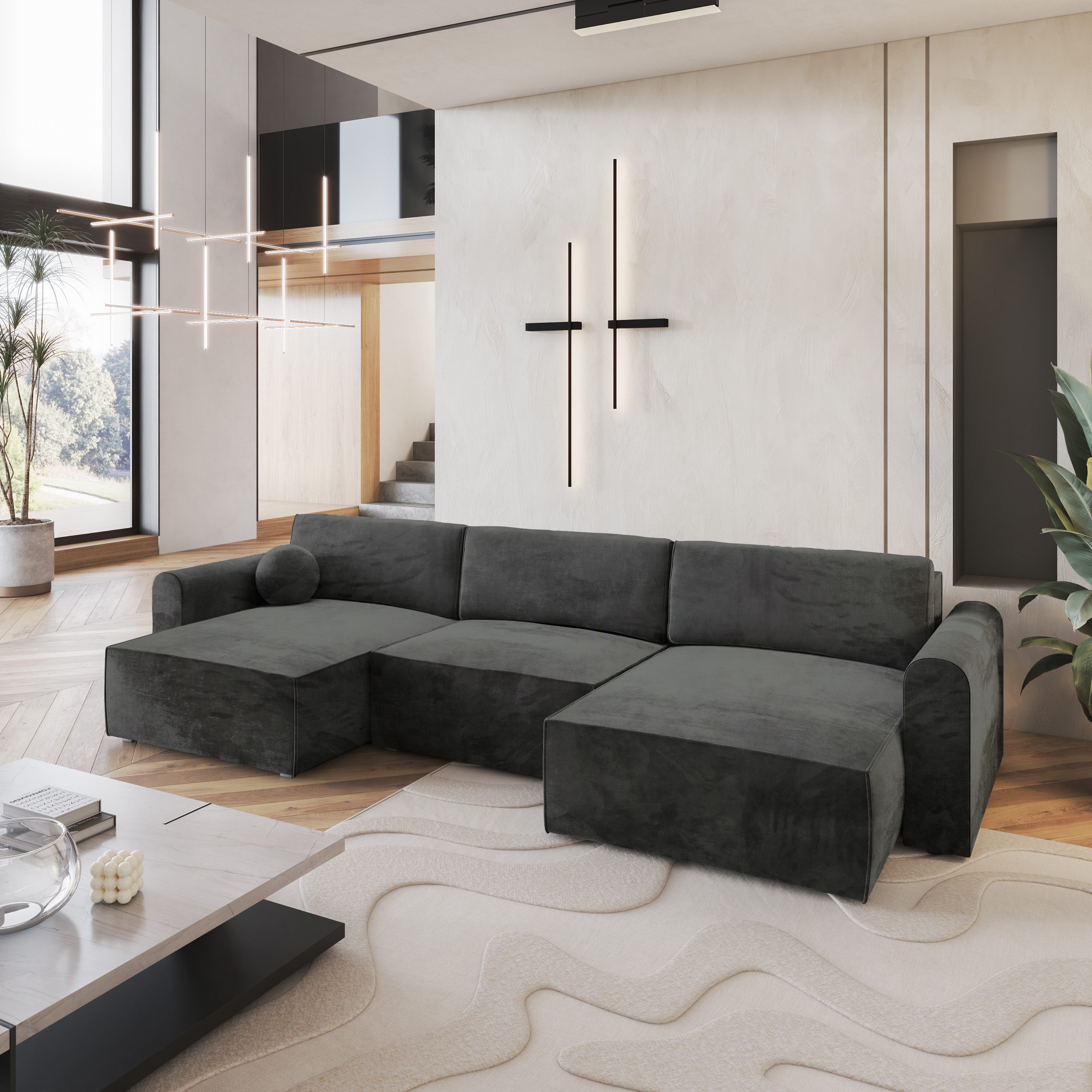 Masseno Ecksofa FENTO mit Schlaffunktion U-Form, günstig online kaufen