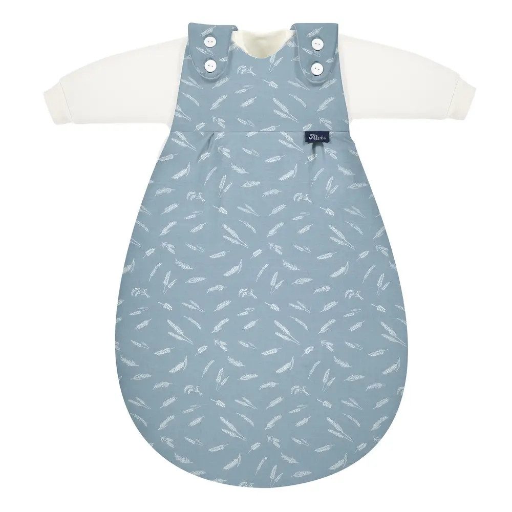 Alvi® Babyschlafsack ALVI Baby-Mäxchen 3tlg. Flachgewebe Earth blau, Gr. 68/74
