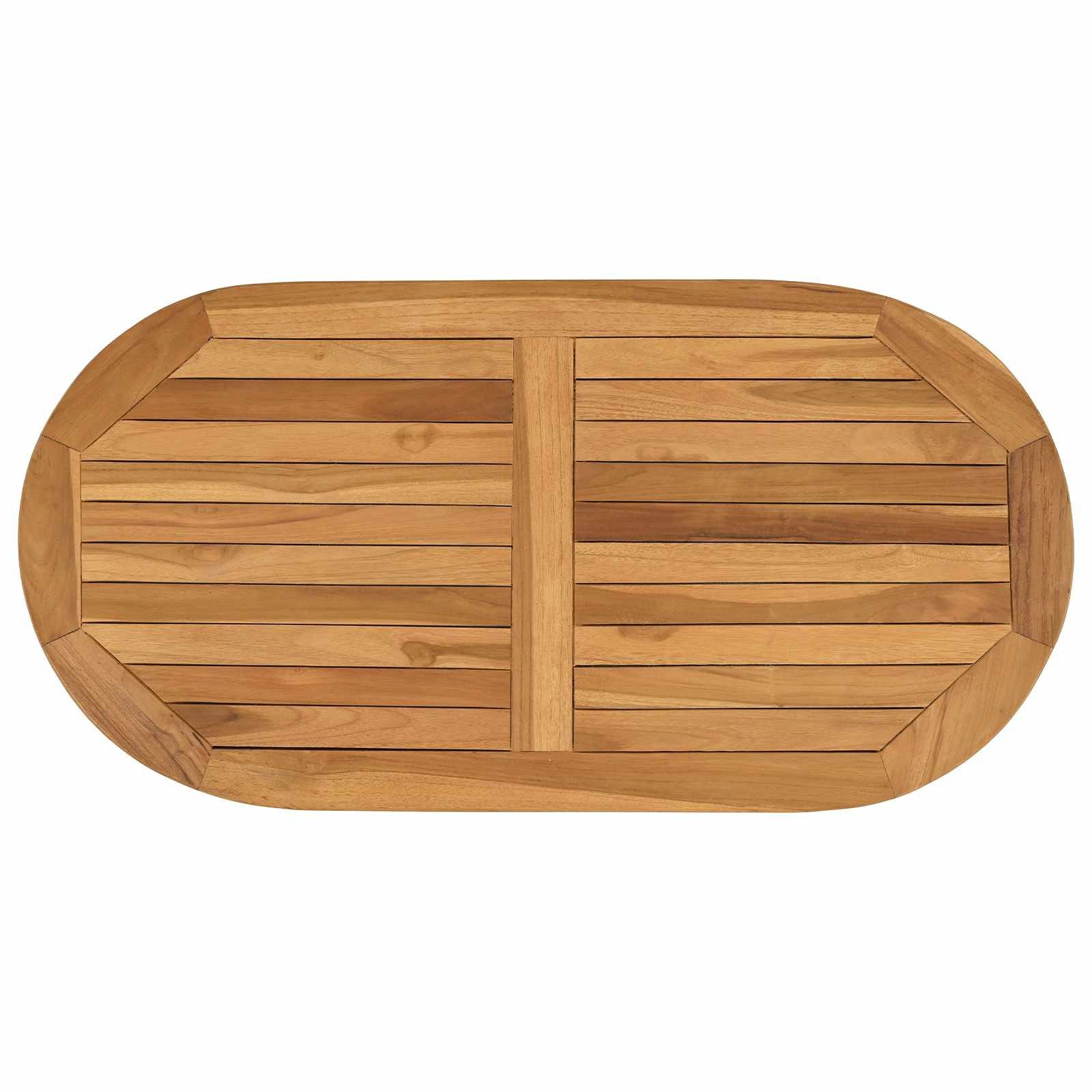 vidaXL Tischplatte Tischplatte Oval Massives holz Natur (1 St)