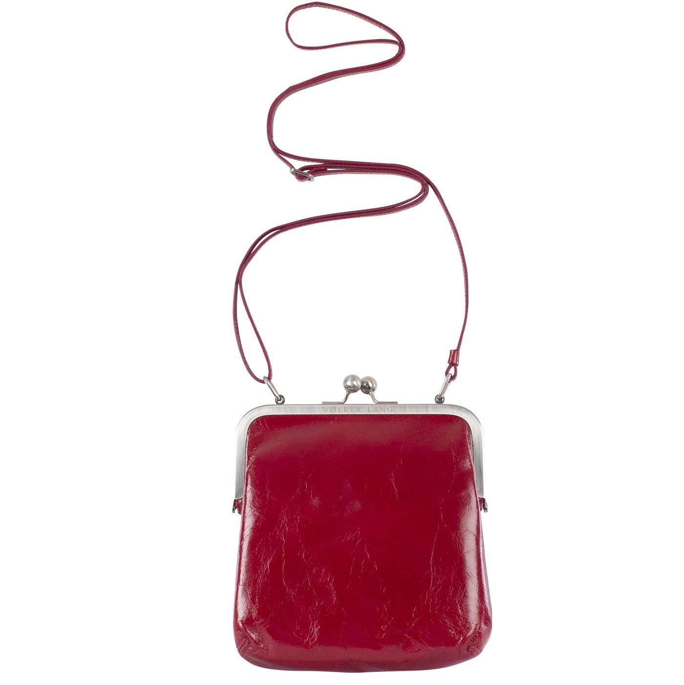 VOLKER LANG Schultertasche IDA  Elegante Damen Bügeltasche aus italienischem Leder
