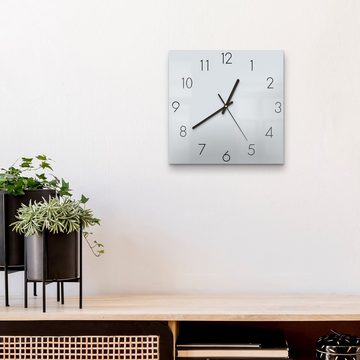 DEQORI Wanduhr 'Unifarben - Hellgrau' (Glas Glasuhr modern Wand Uhr Design Küchenuhr)