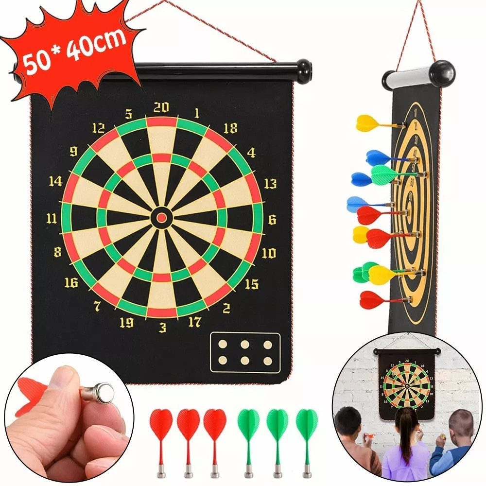 Dartscheibe Dartscheibe Profi Set Magnetische Doppelseitige mit 6 Dart