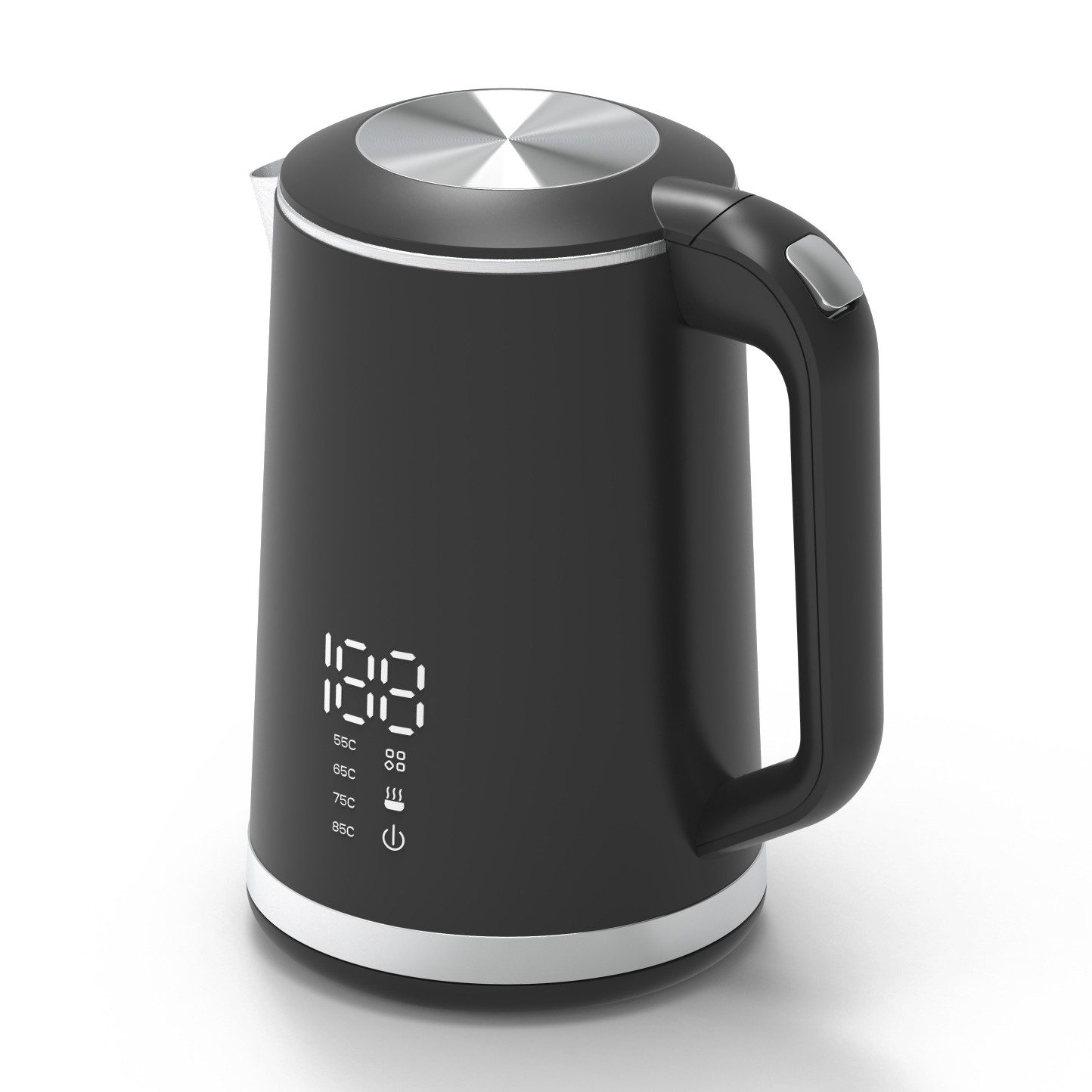 Tekoo Wasserkocher Edelstahl-Wasserkocher mit Memory-Funktion & LED-Display, 1,5L, 1500 W, Edelstahl, Thermosicherung, Memory-Funktion, doppelwandiges Gehäuse