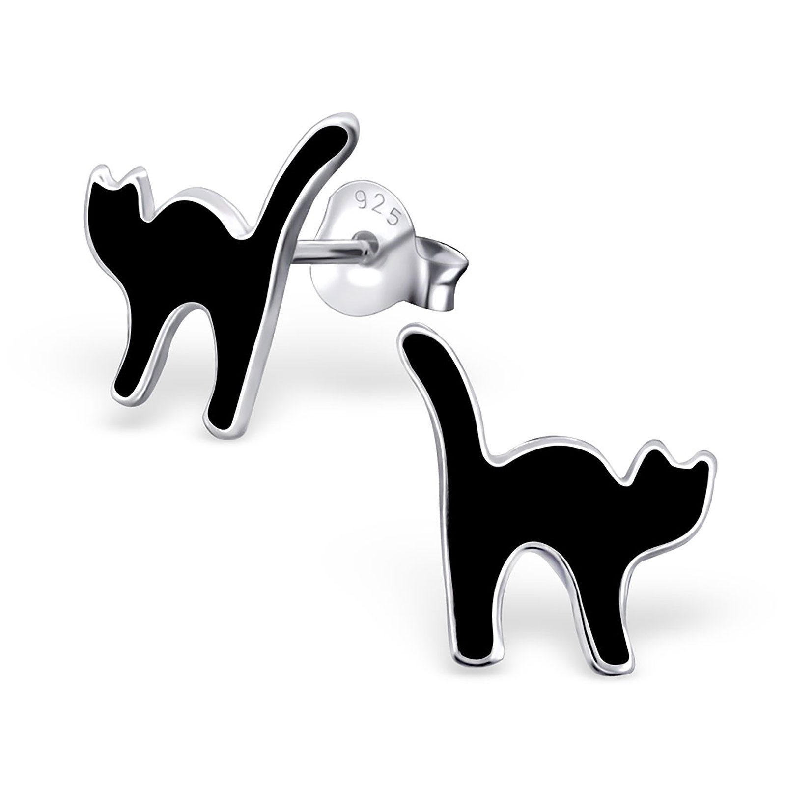 Monkimau Ohrring-Set Katzen Ohrringe aus 925 Silber, Hypoallergen