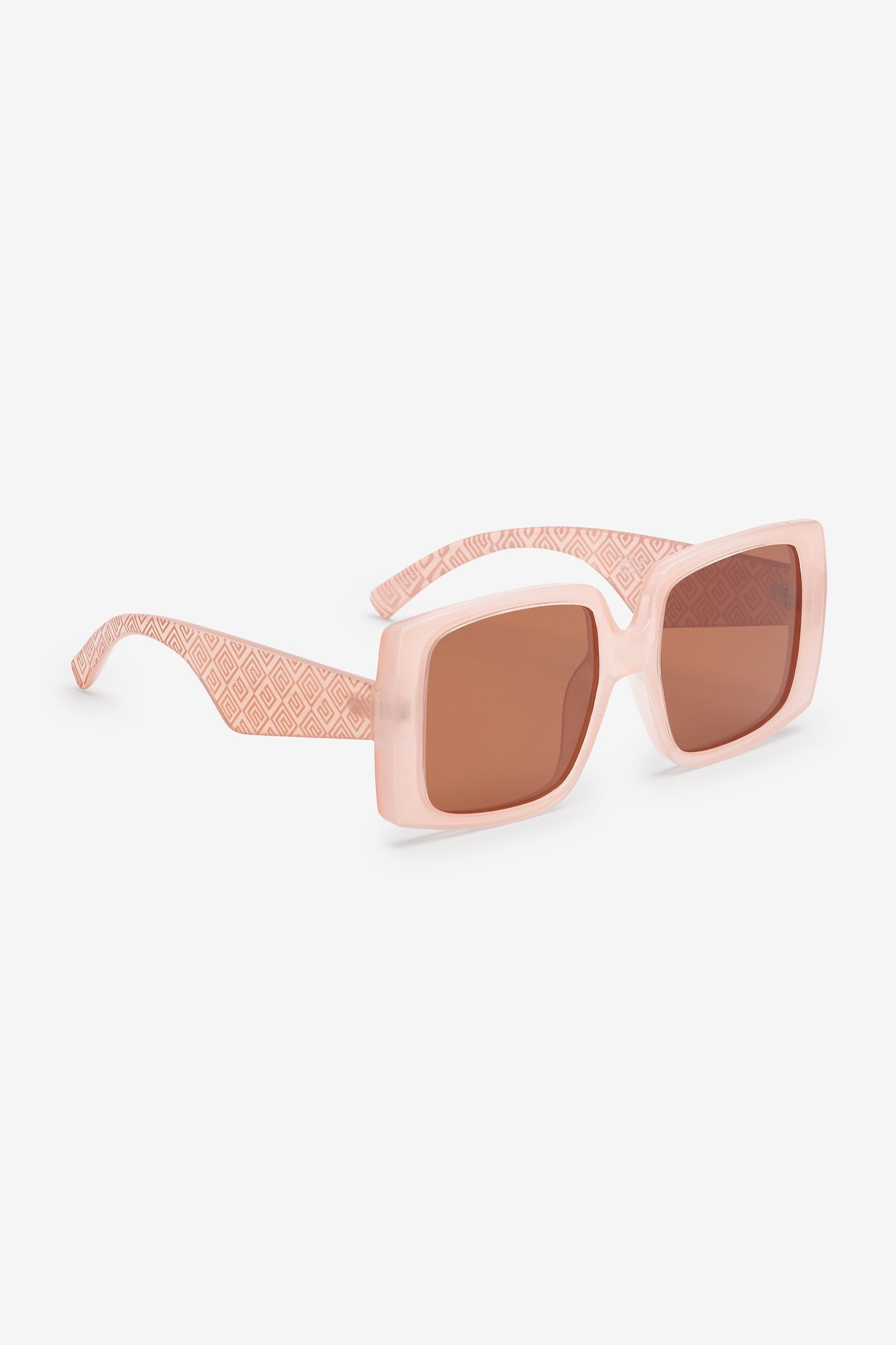 Next Sonnenbrille Eckige Sonnenbrille mit Monogramm (1-St) Pale Pink