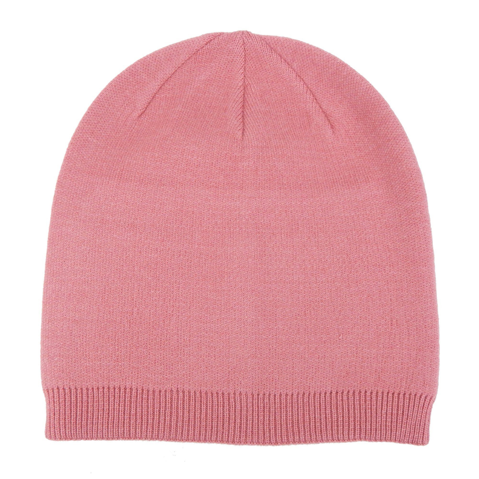 Jonte Ella Beanie Wollanteil edle Mütze Winter mit feine Rosa Herbst Strickmütze