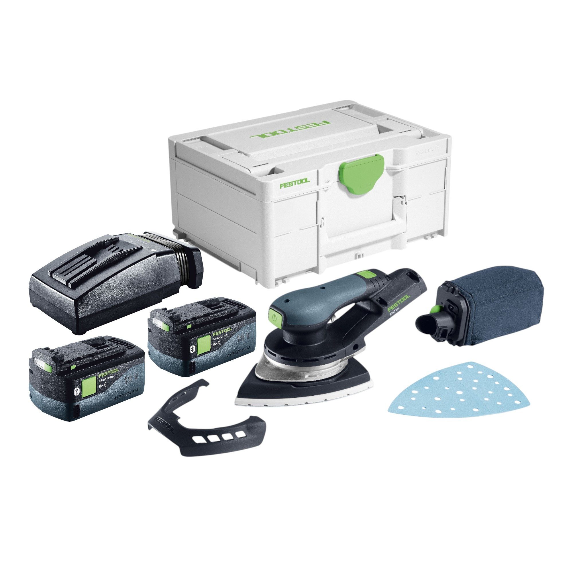 FESTOOL Exzenterschleifer DTSC 200-Basic 18 V + 2x Akku 5,0 Ah + Ladegerät + Systainer