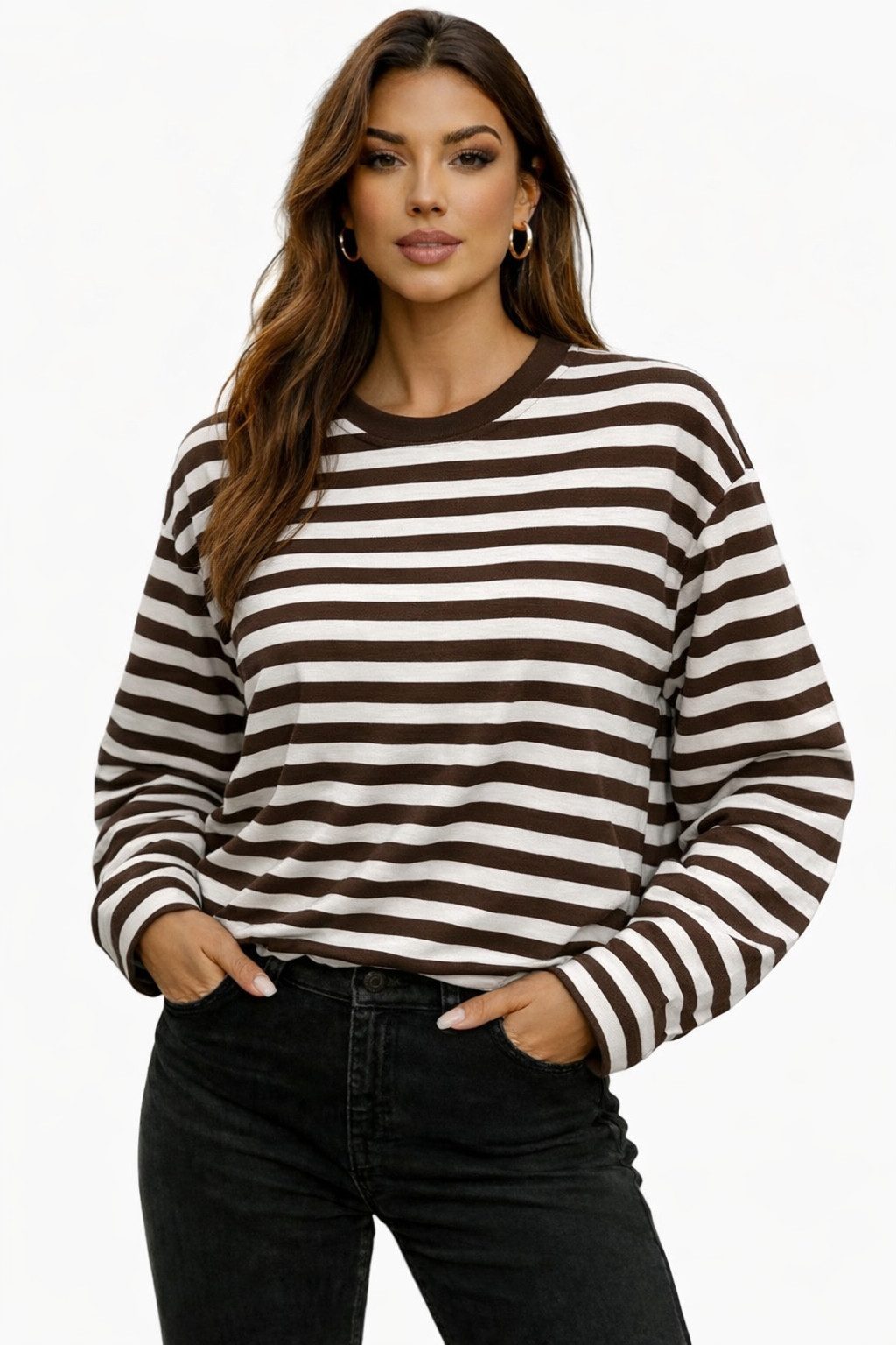 Worldclassca Longsleeve WORLDCLASSCA Longsleeve Streifen Langarm Shirt Sweatshirt Gestreift Neue Kollektion - Stilvolle und gemütliche Mode für Damen