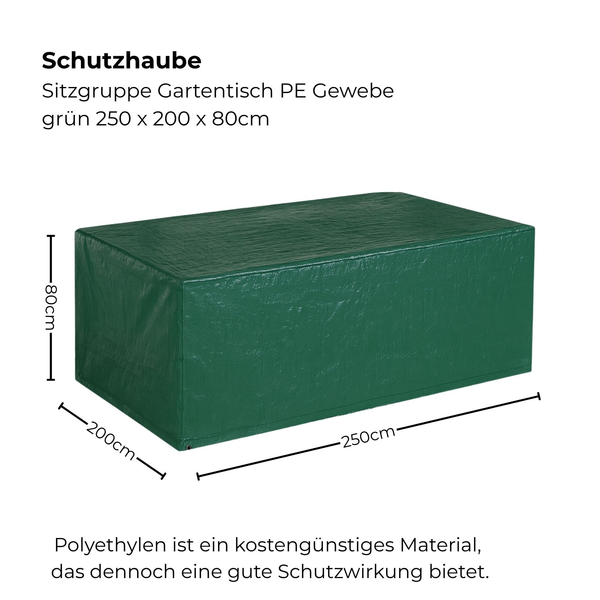 osoltus Gartenmöbel-Schutzhülle HP Schutzhaube Sitzgruppe Gartentisch Polyethylen Gewebe Grün 250 x – Bild 3 von 5