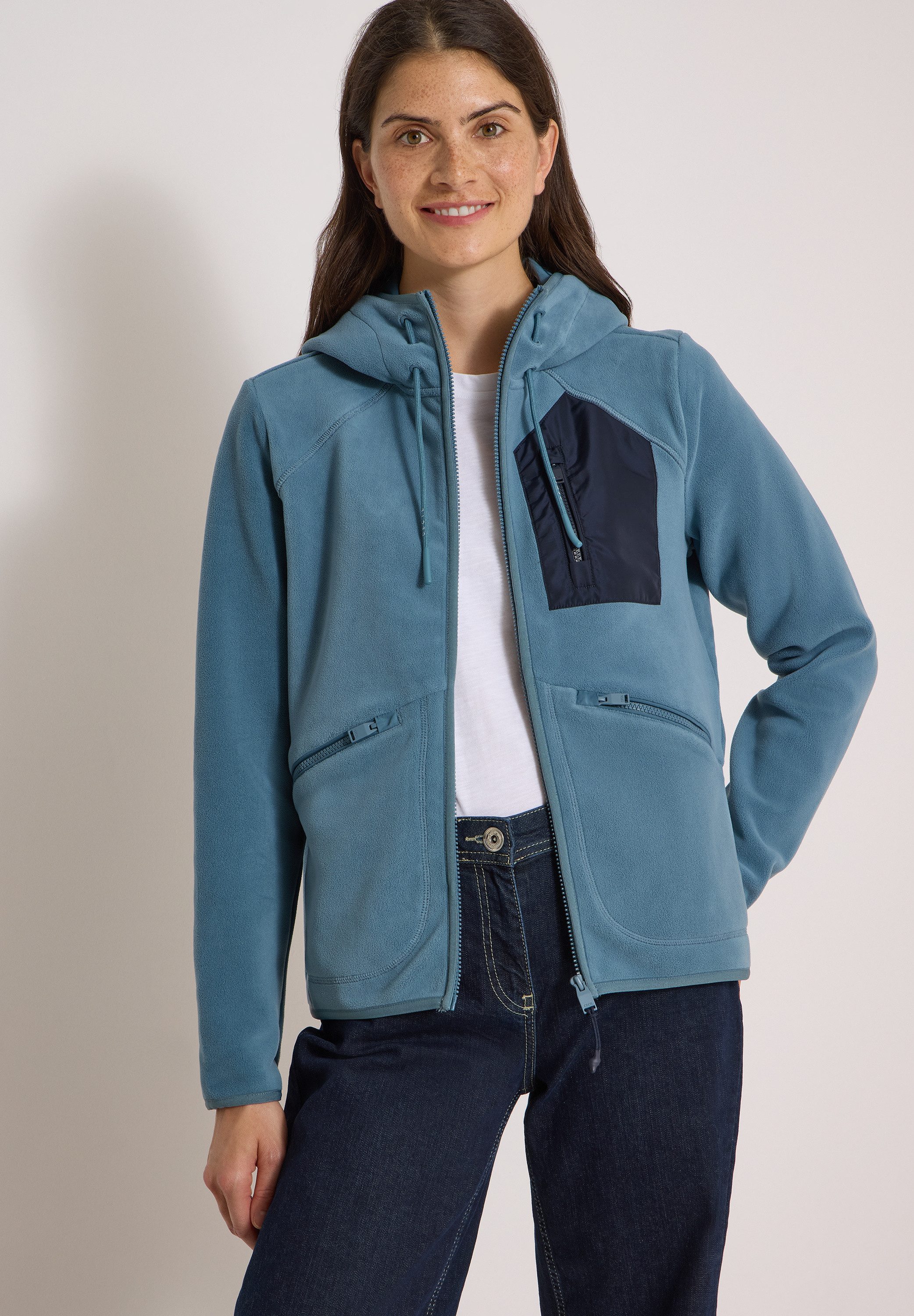 CECIL Fleecejacke in Unifarbe