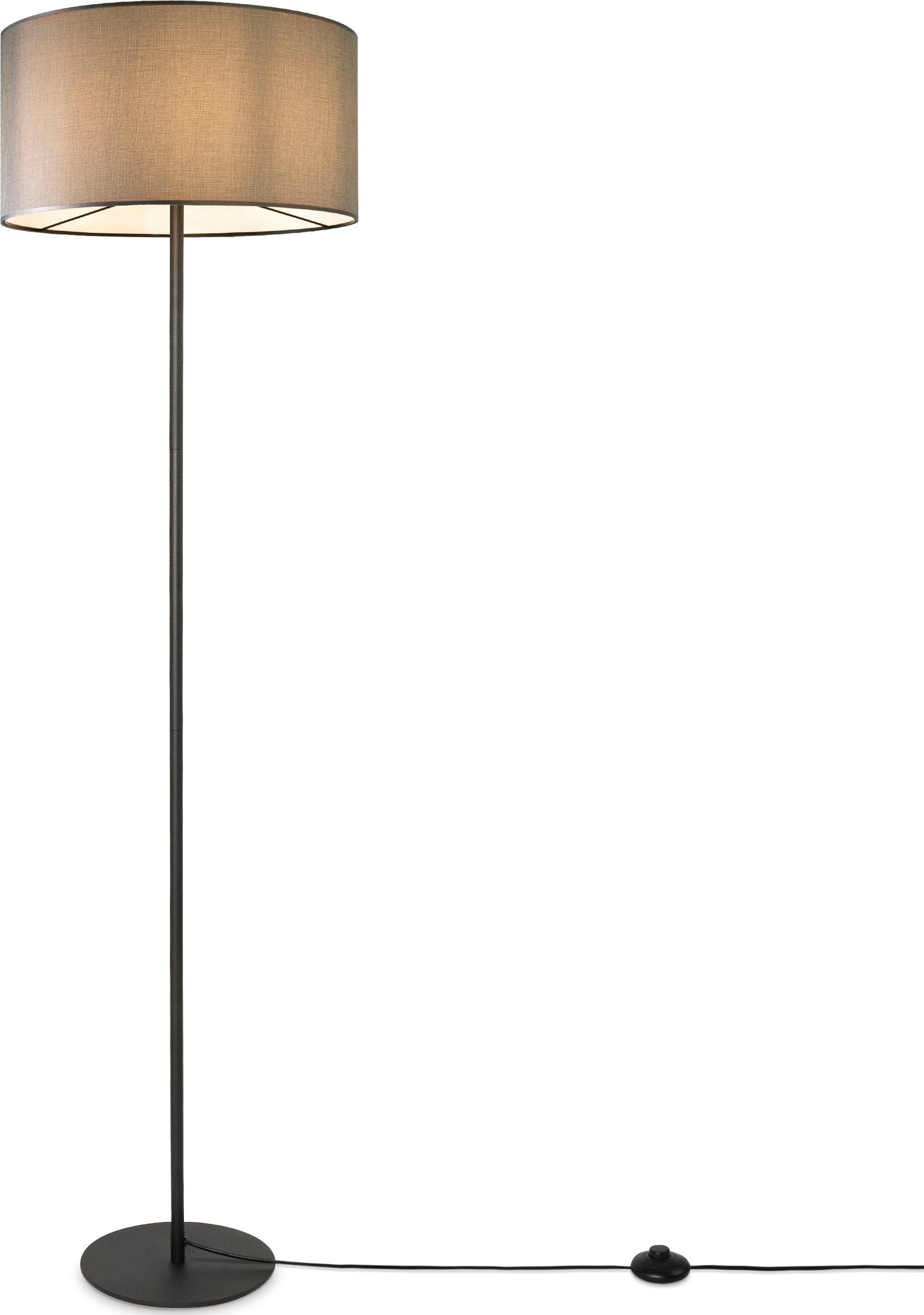 Paco Home Stehlampe LUCA CANVAS UNI COLOR, ohne Leuchtmittel, Lampenschirm Stoff Wohnzimmer Leselampe Büro E27 Stehlampe Skandi