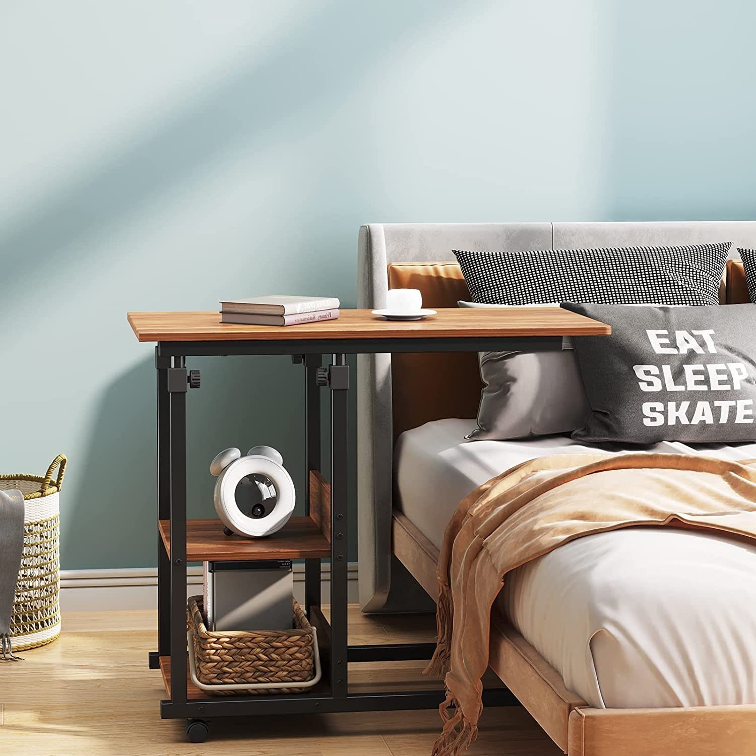 Dripex Beistelltisch Schreibtisch mit Rollen Computertisch Höhenverstellbar günstig online kaufen