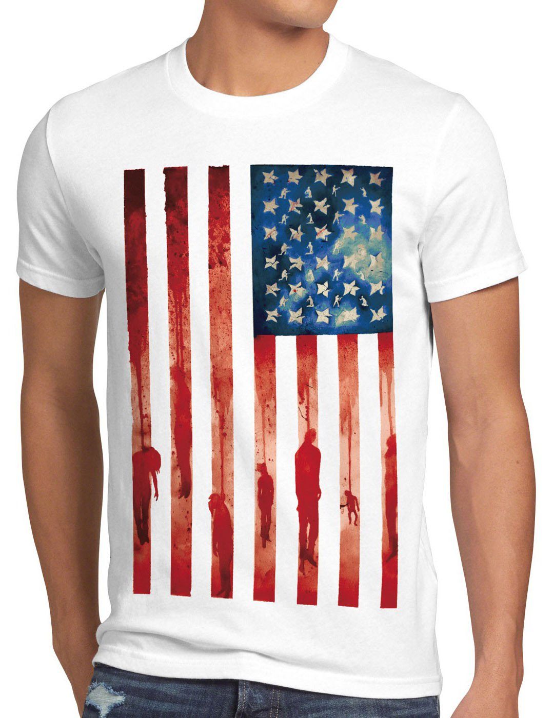 style3 Print-Shirt Herren T-Shirt Stars Stripes and Blood vereinigte staate günstig online kaufen
