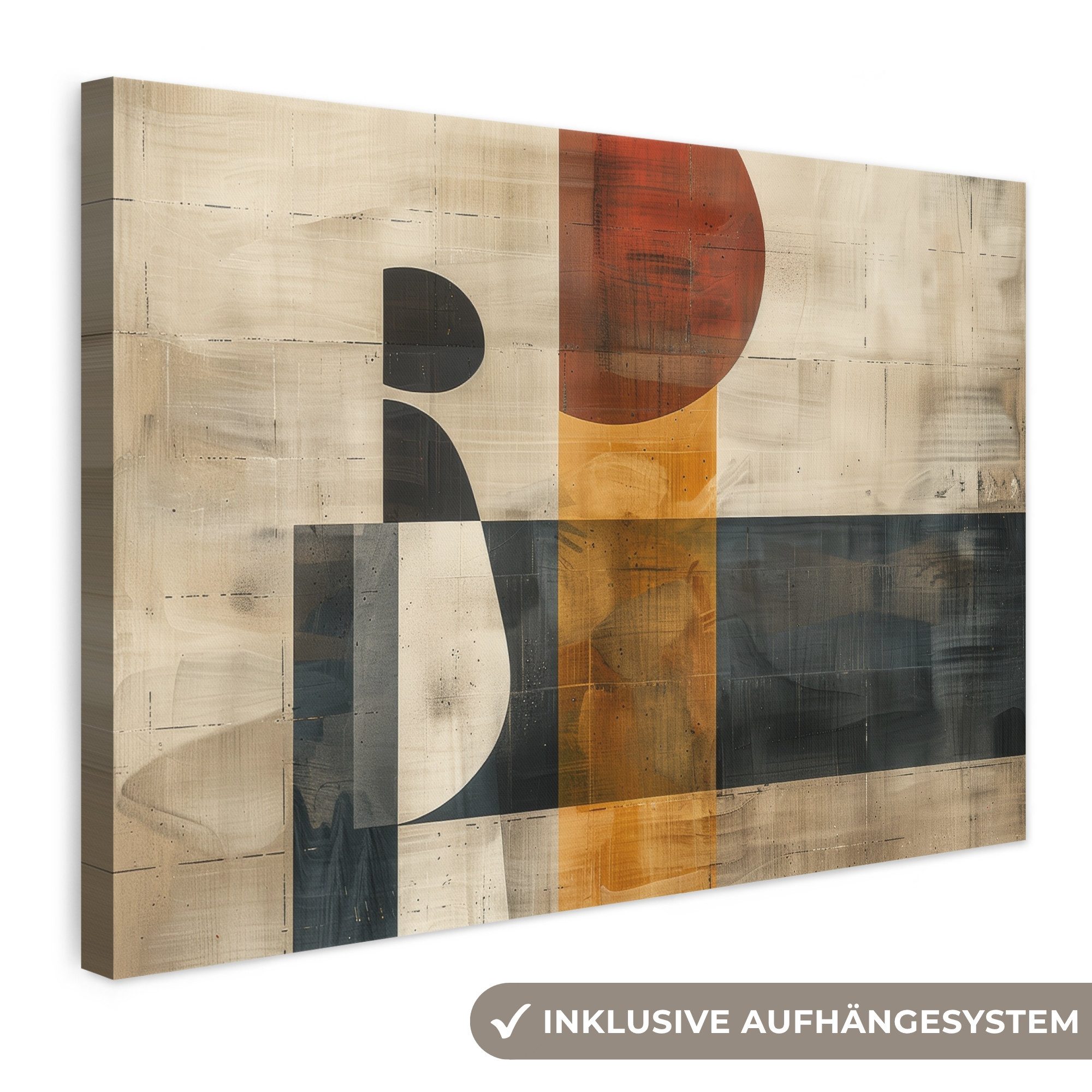 OneMillionCanvasses® Leinwandbild Abstrakt - Kunst - Formen - Modern, Fotodruck (1 St), Leinwand Bilder Klein, Wand Dekoration Aesthetic 30x20 cm