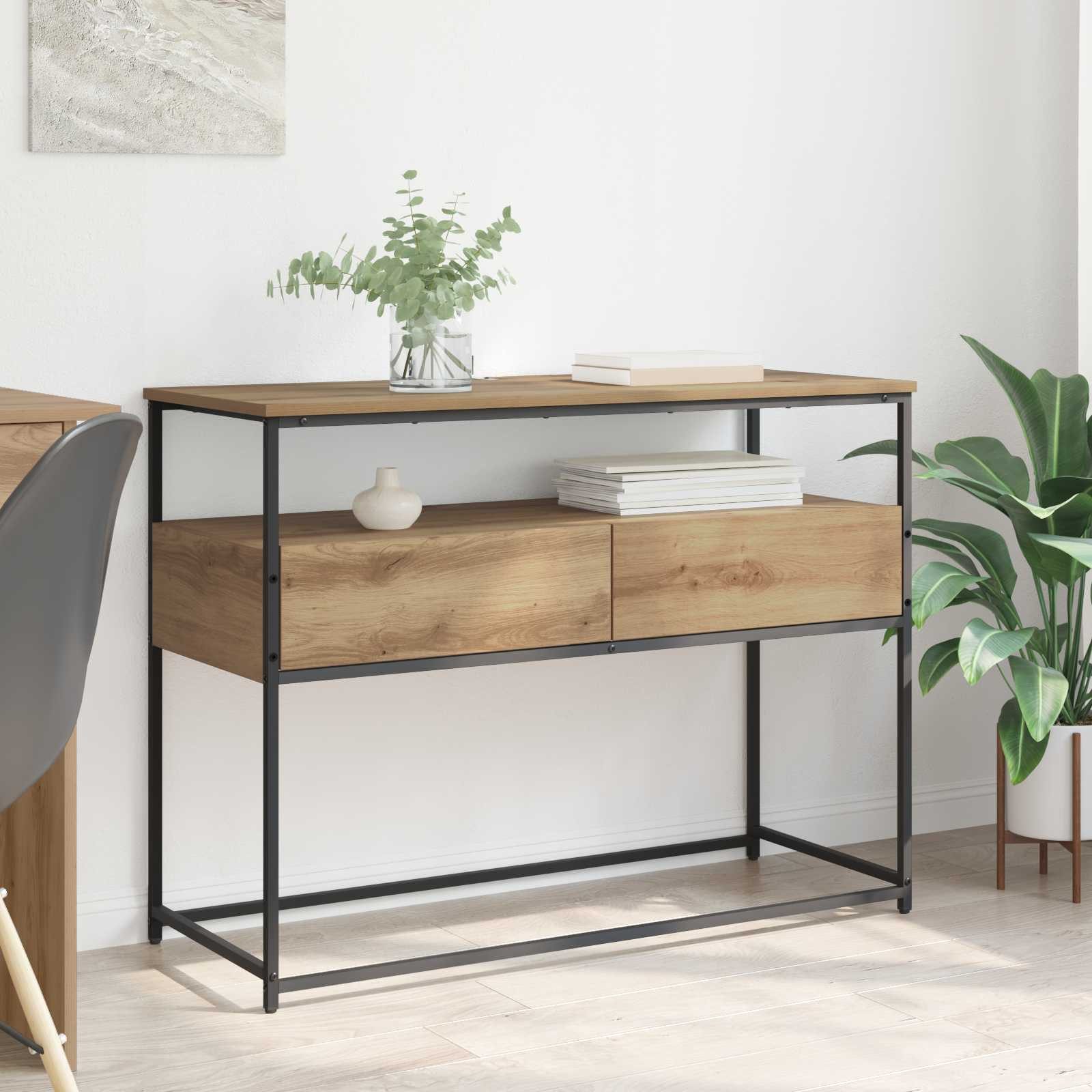 vidaXL Nachttisch Konsolentisch Artisan-Eiche 100 x 40 x 75 cm Holzwerkstoff (1-St)