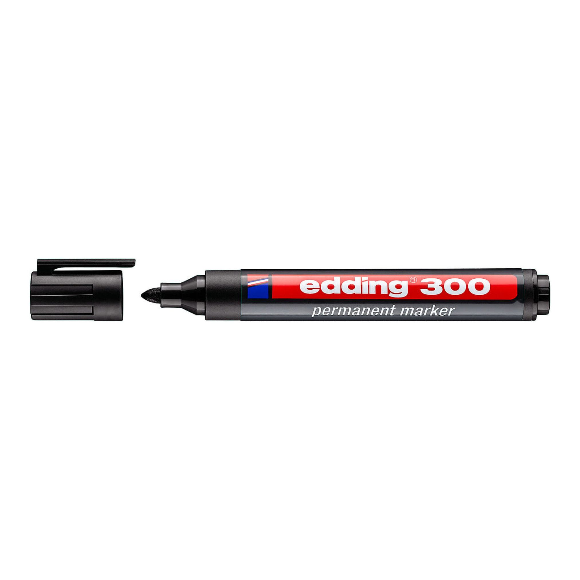 edding Permanentmarker Permanentmarker 300, Rundspitze, 1,5 - 3 mm, schwarz EDDING 4-300003, (3-tlg)