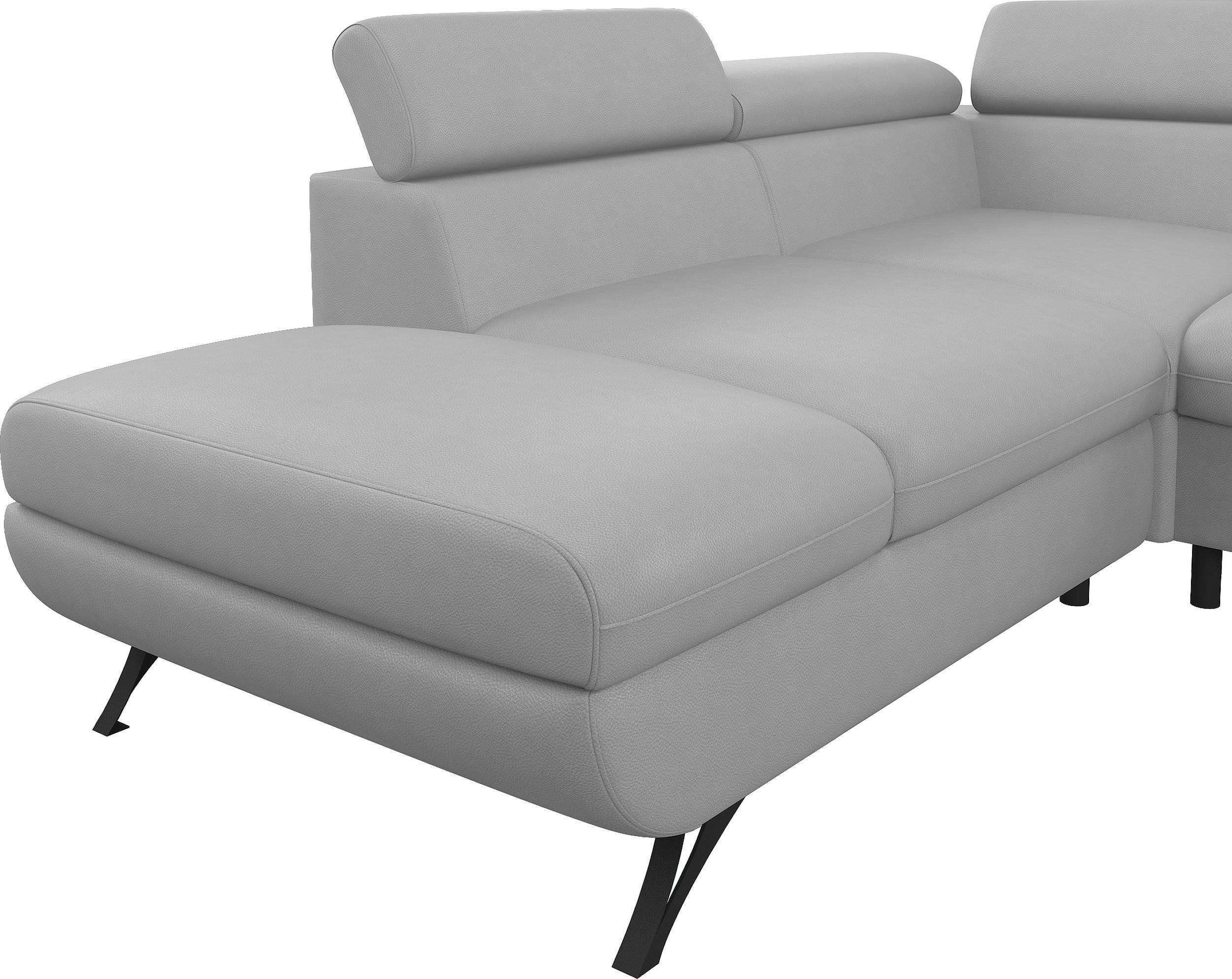 Stylefy Ecksofa Corina, mane und Eckcouch, Bettkasten, mit Raum links Modern im bestellbar, L-Form, Relaxfunktion Design, Bettfunktion stellbar, oder rechts frei