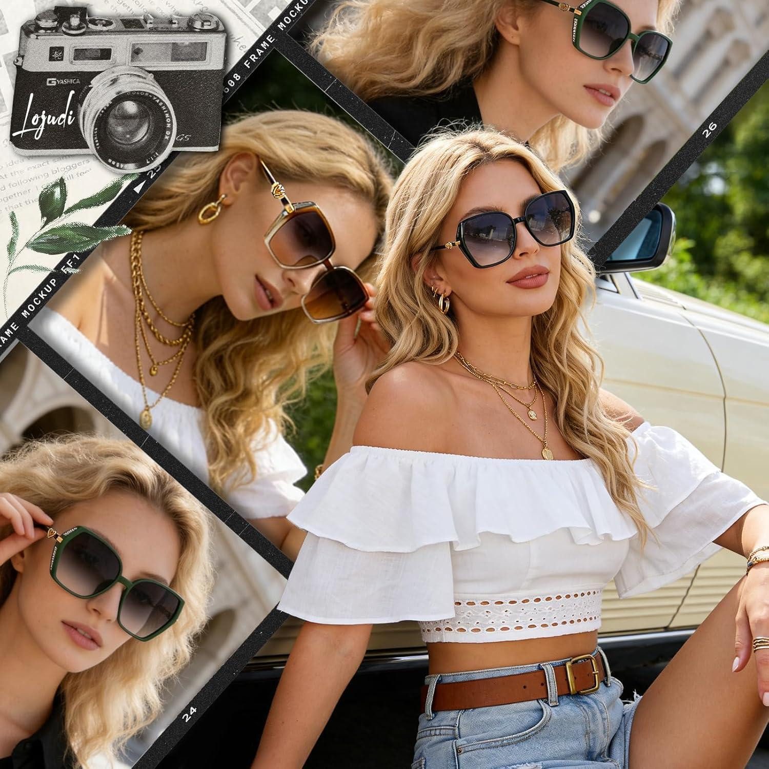 LuxusKollektion Retrosonnenbrille Sonnenbrille Damen Groß Schmetterlingsästhetik Schwarz 54 Millimeter