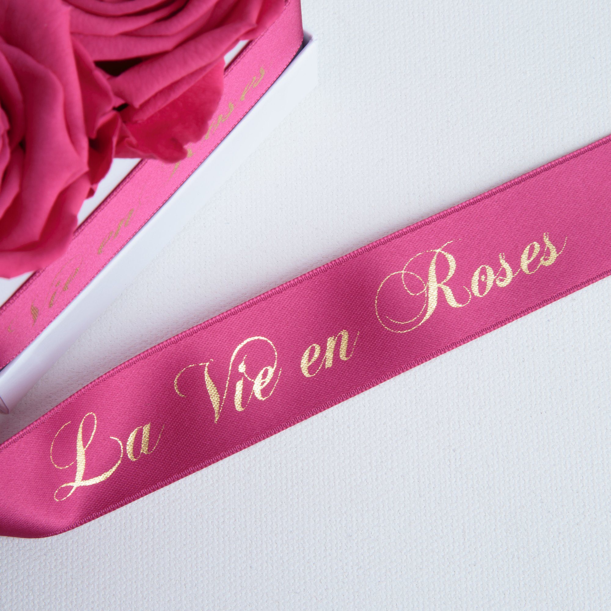 Kunstblume Rosenbox weiß Infinity Rosen Frauen Valentinstag Deko für 8.5 pink Geschenk Damen Heidelberg, Rose, zum SCHULZ cm, ROSEMARIE Poesie für Höhe
