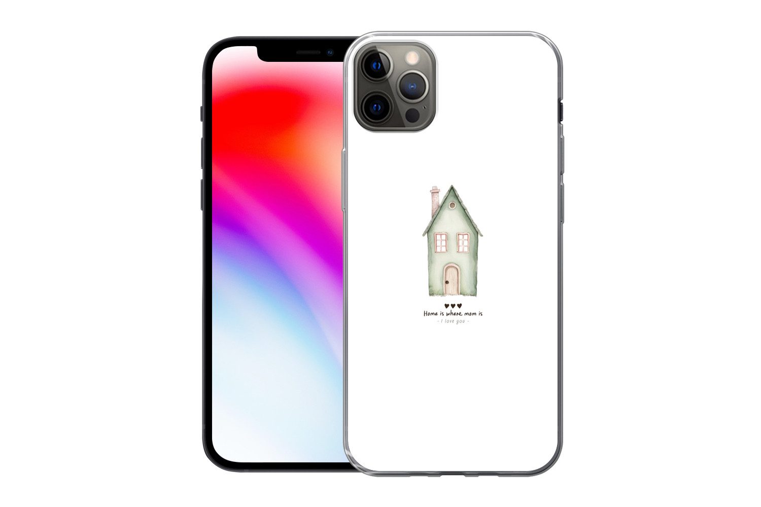 MuchoWow Handyhülle für Apple iPhone 13 Pro Max Landhaus - Grün - Text - Liebevoll, Smartphone-Bumper, Print, Handy Schutzhülle Dünn