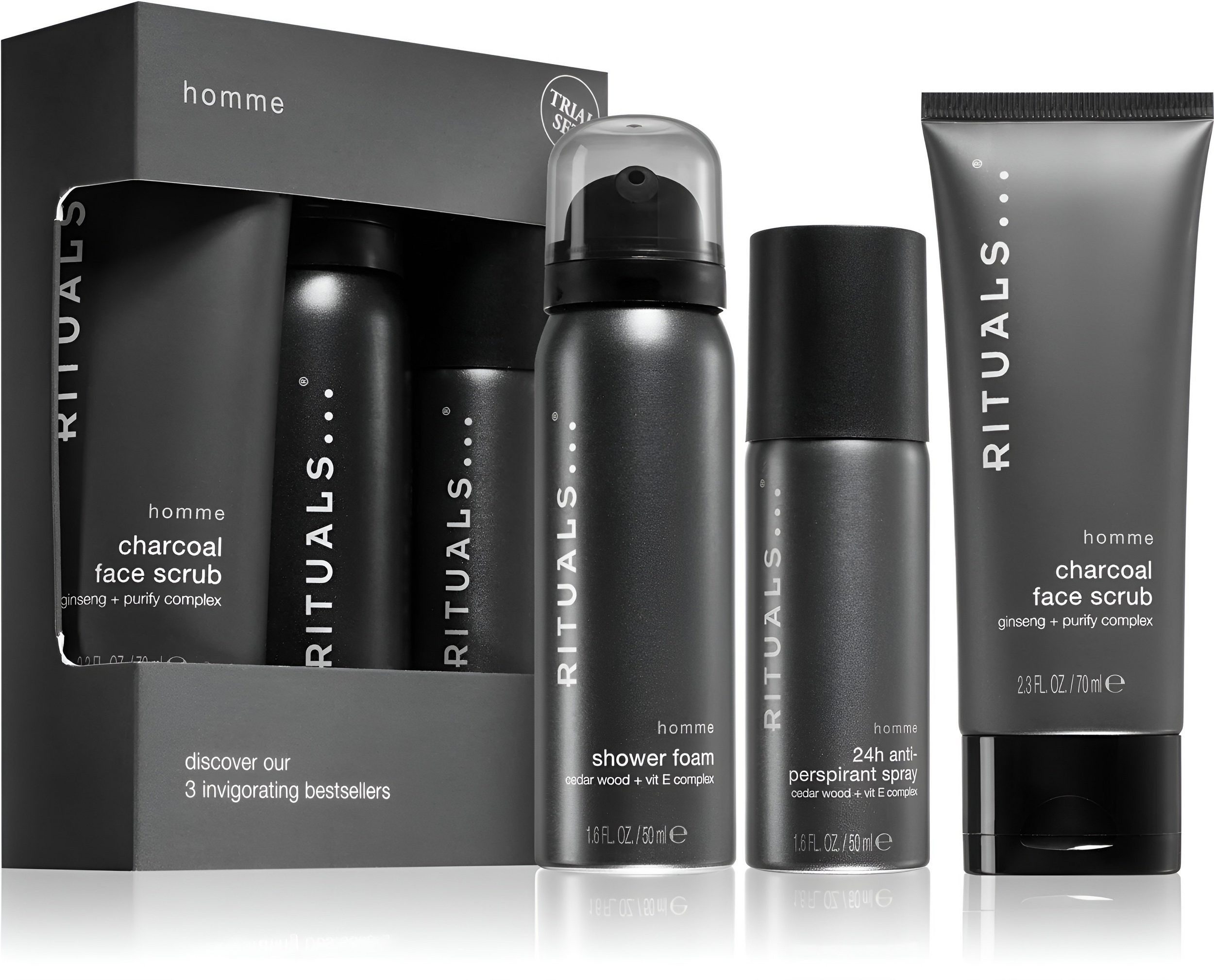 Rituals Pflege-Geschenkset The Ritual Homme Collection Try Me Duschschaum Antitranspirant-Spray, 3-tlg.