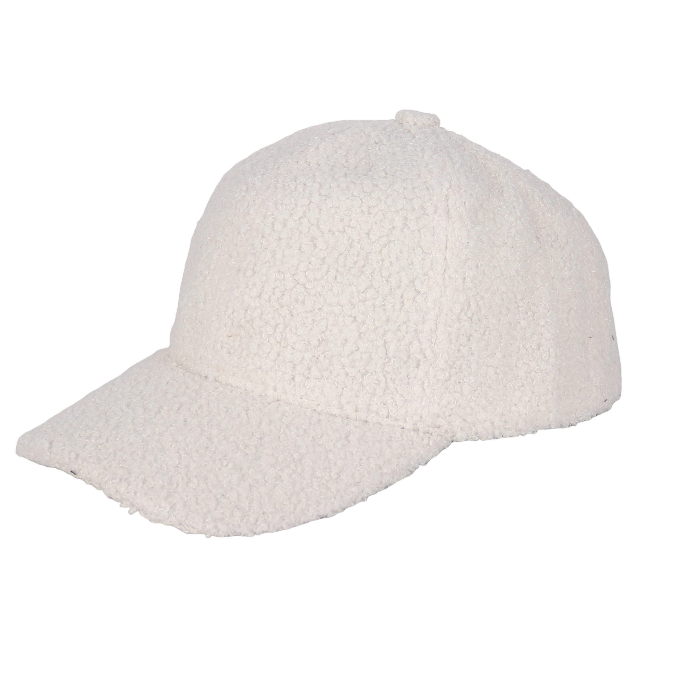 MIRROSI Baseball Cap unstteddyfell – verstellbare Damen Cappy, Einheitsgröße innen gefüttert, weiche Schirmmütze für Herbst & Winter
