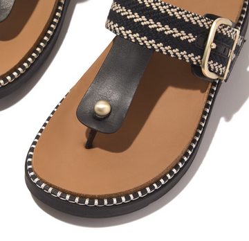 Fitflop GEN-FF BUCKLE STRIPE Zehentrenner, Keilabsatz, Sommerschuh, Microwobbleboard, komfortables Fußbett