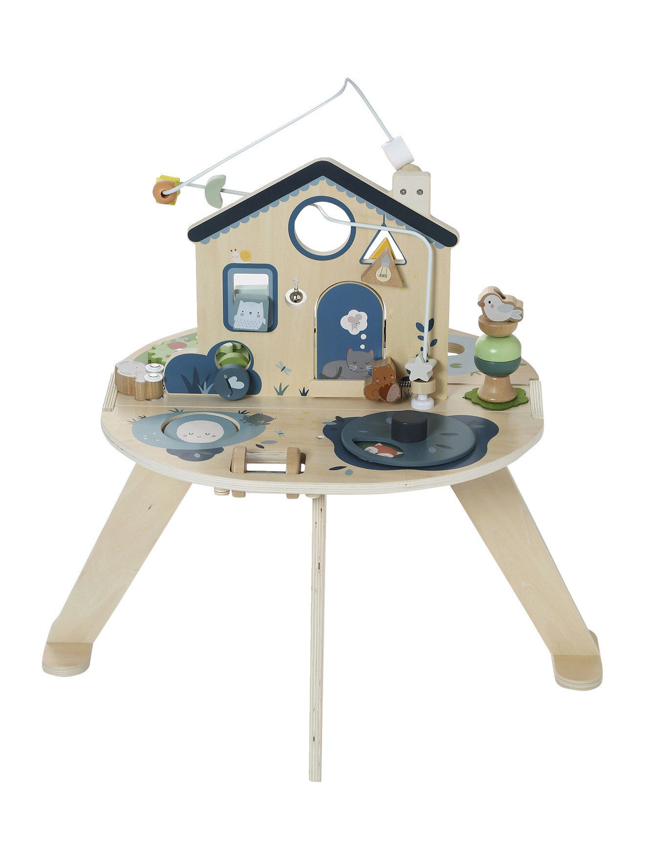 vertbaudet Lernspielzeug Faltbare Activity-Tisch 2-seitig, Holz FSC®